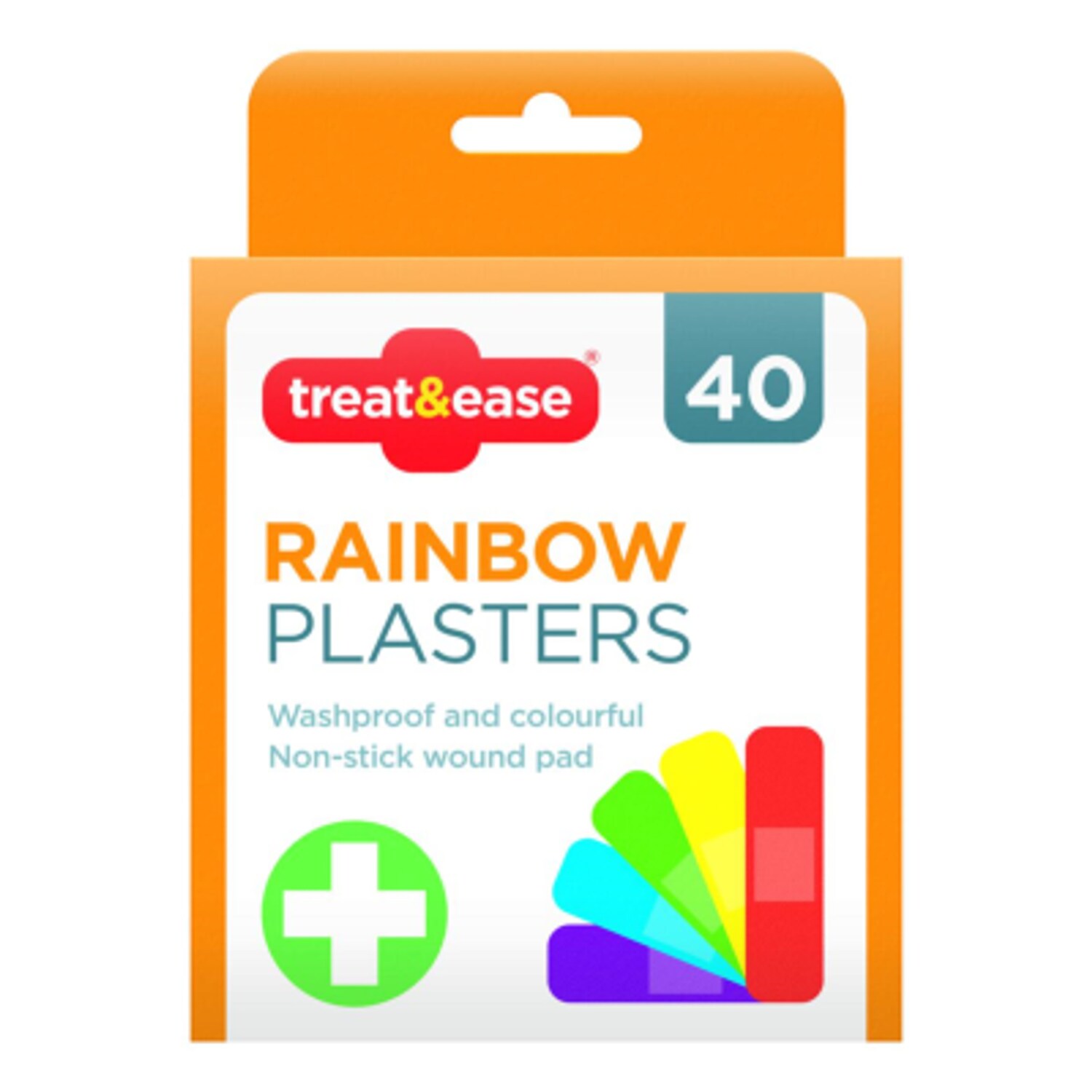 treat&ease 40 Rainbow Plasters (Pack of 1)- you get 6