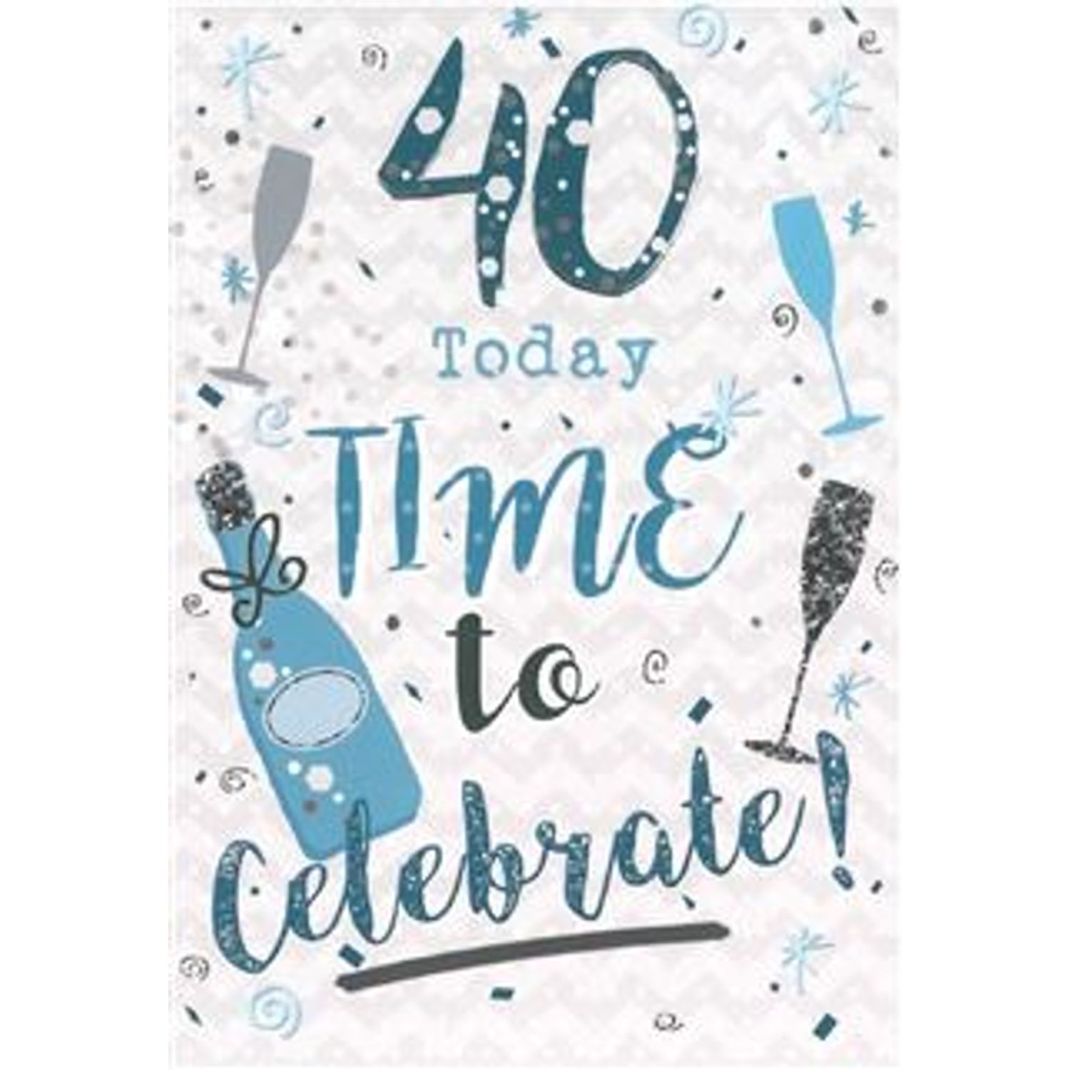 Simon Elvin 40th Male Greeting Cards MA10003 (Pack of 1)- you get 6