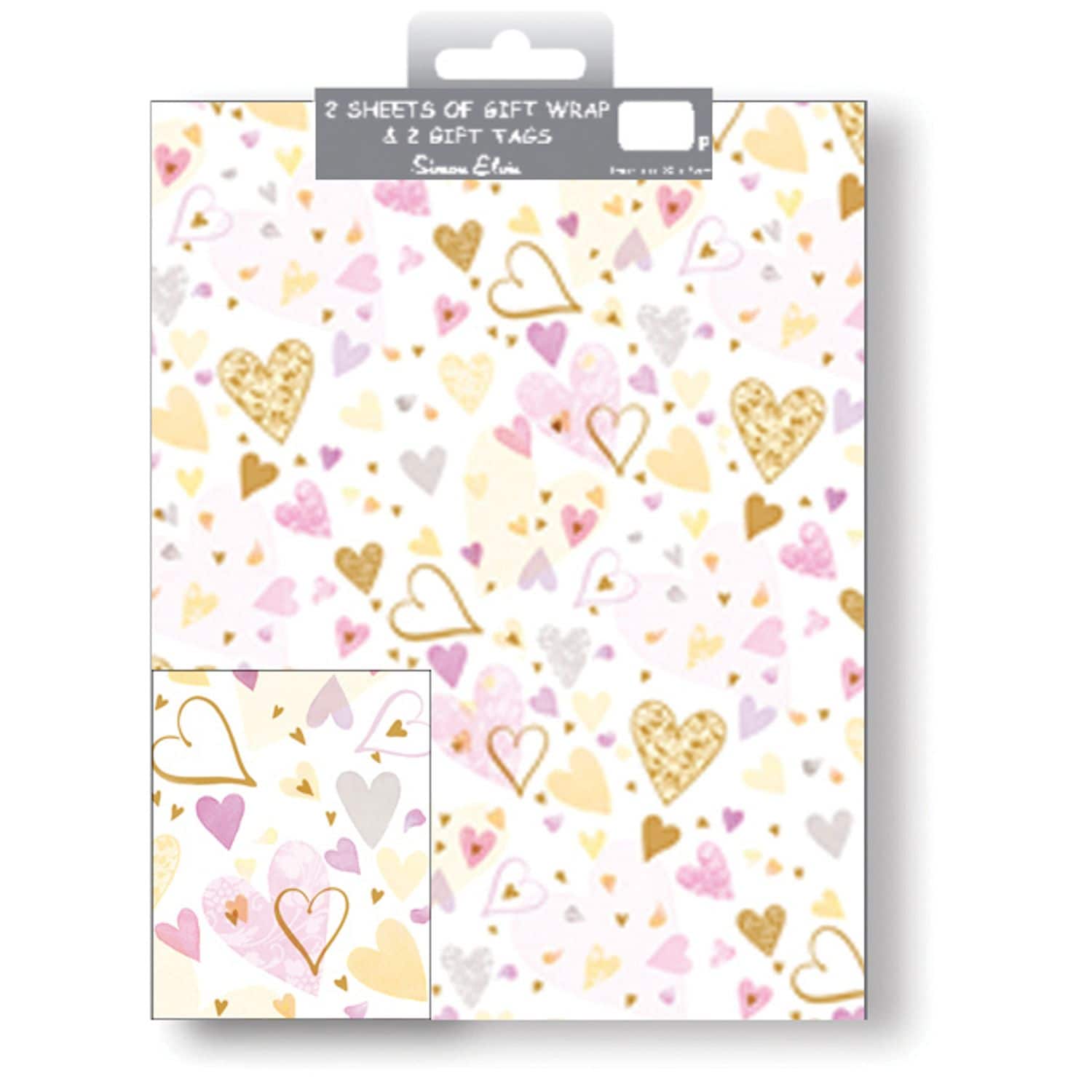 Simon Elvin Engagement/Wedding/Anni Packed Gift Wrap 2x Tags 2X Sheet- you get 6