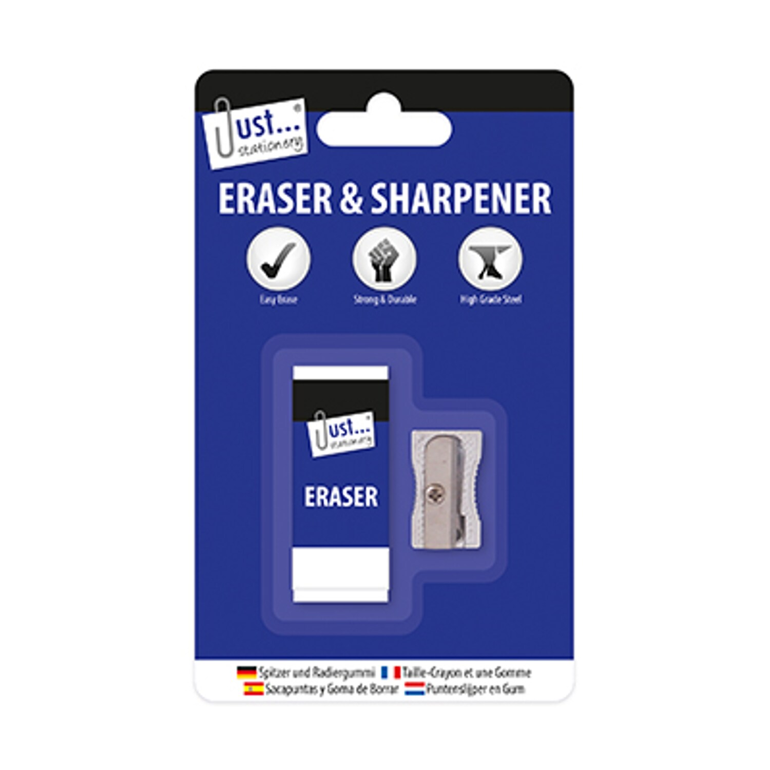 Just Stationery Metal Sharpener with Eraser 2 Pieces- you get 6