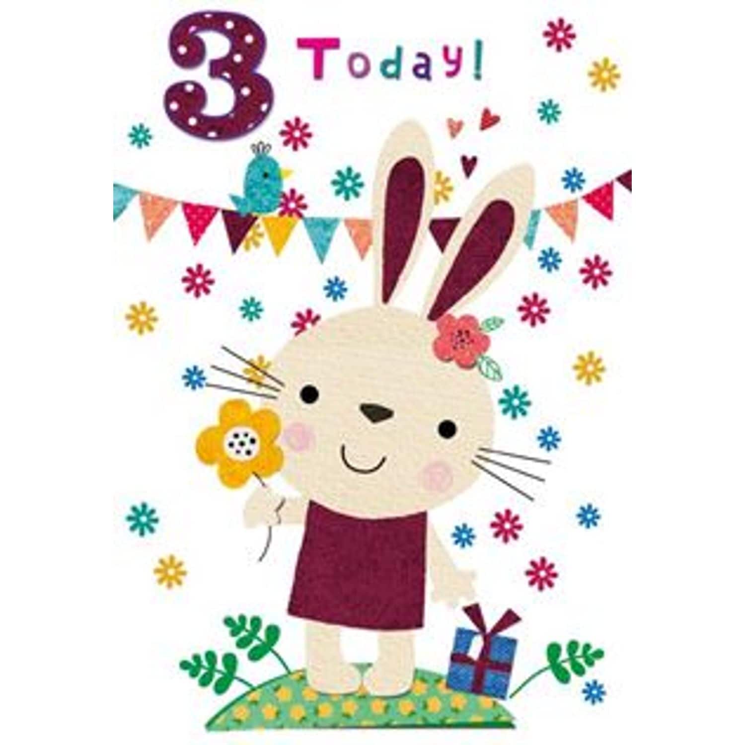 Simon Elvin Age 3 Female Greeting Cards JA10007 (Pack of 1)- you get 6