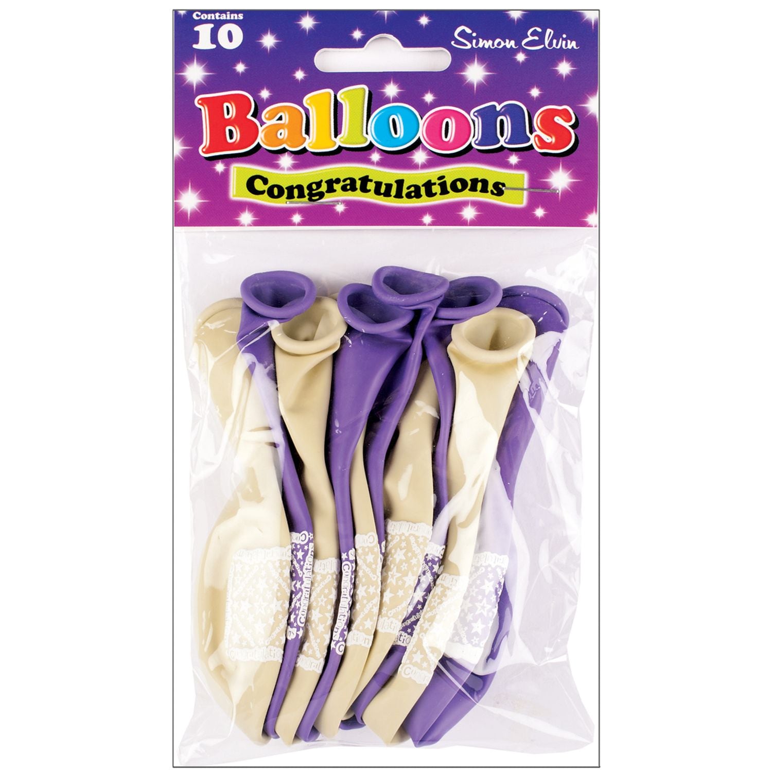 Simon Elvin 10 Congratulations Balloons (Pack of 1)- you get 6