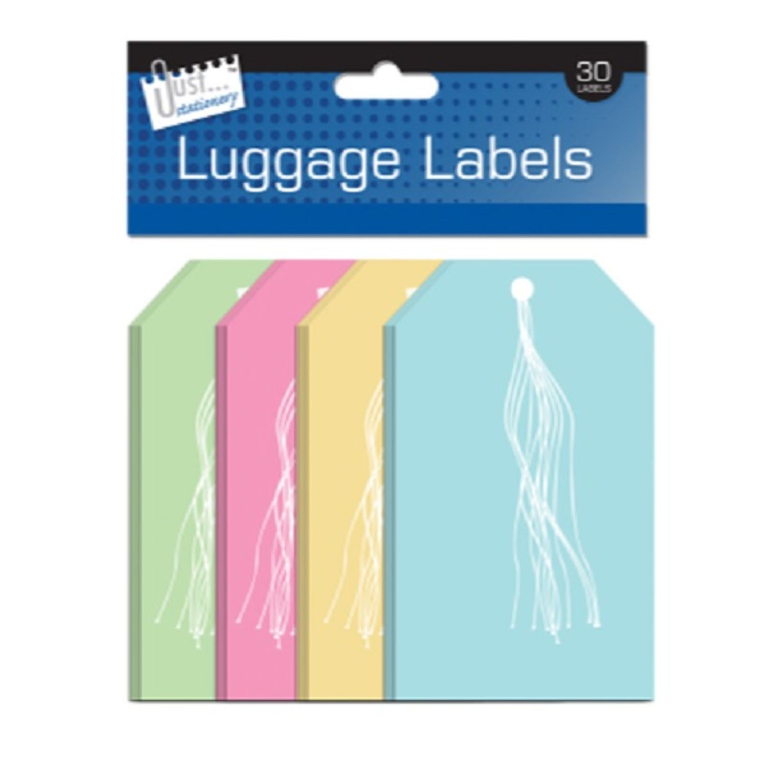 Just Stationery Tie on Luggage Label (Pack of 30)- you get 6