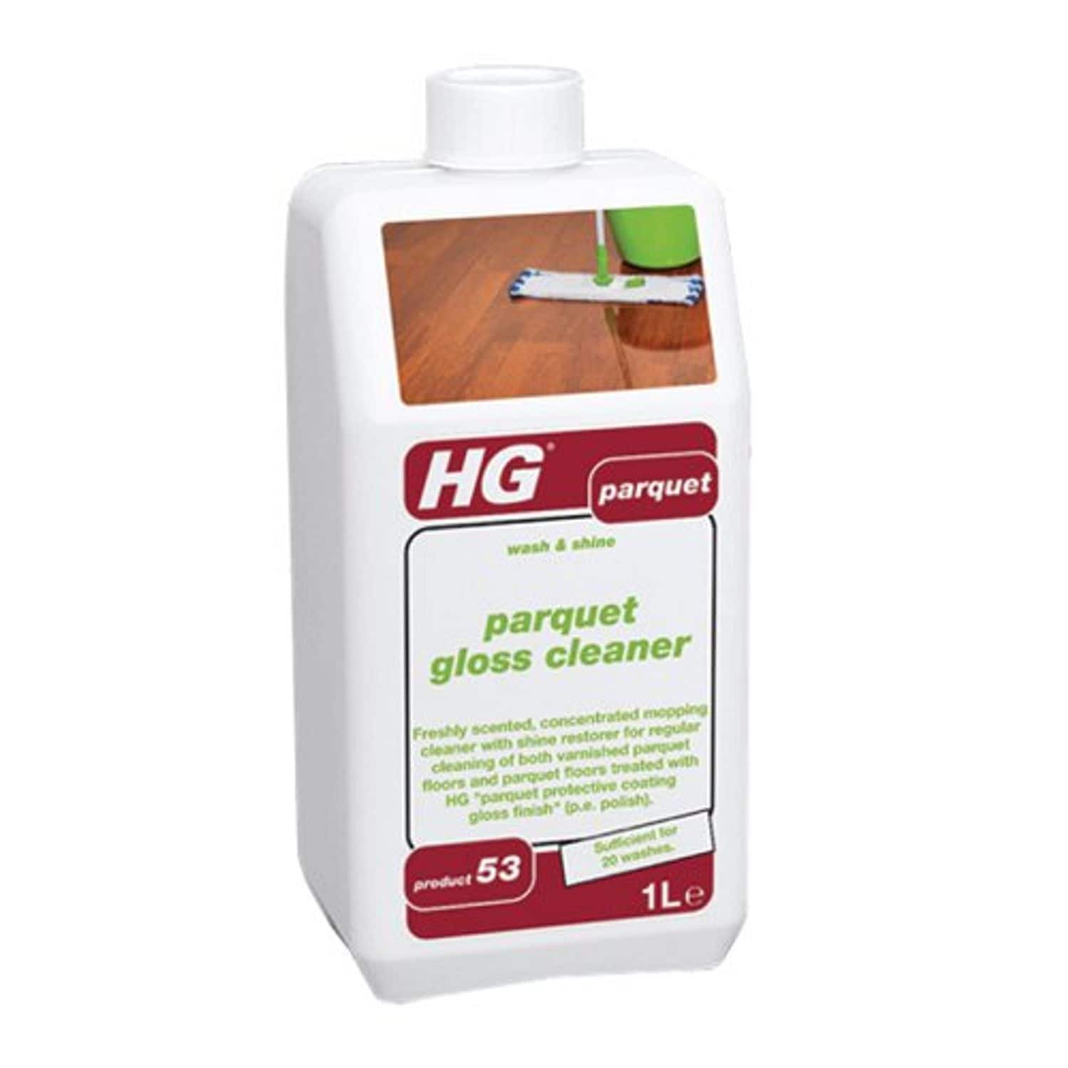 HG Parquet Gloss Cleaner Wash & Shine - 1L
