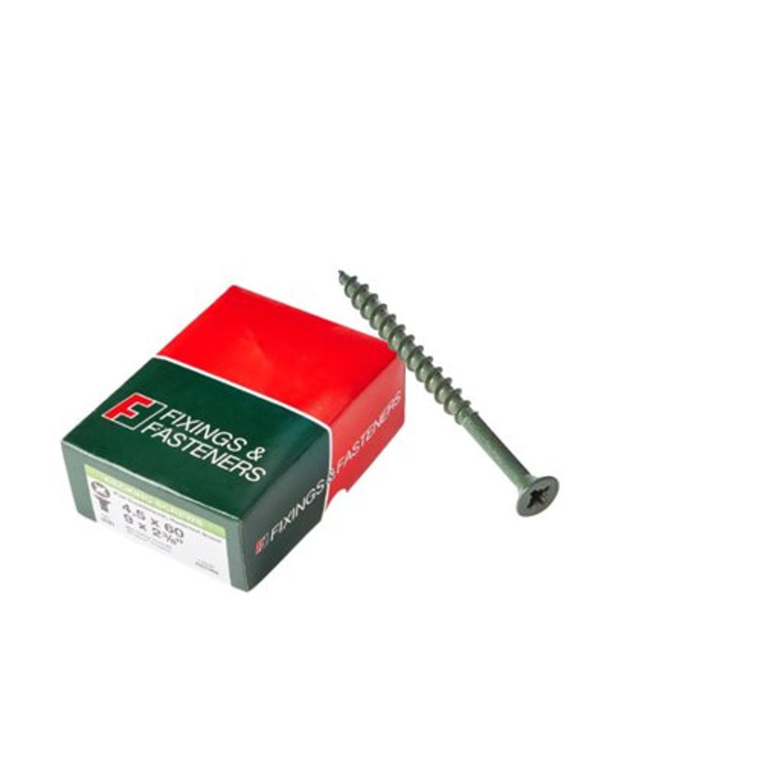 Forgefix Countersunk Decking Screws 4.5 x 60mm Green (Box of 200)