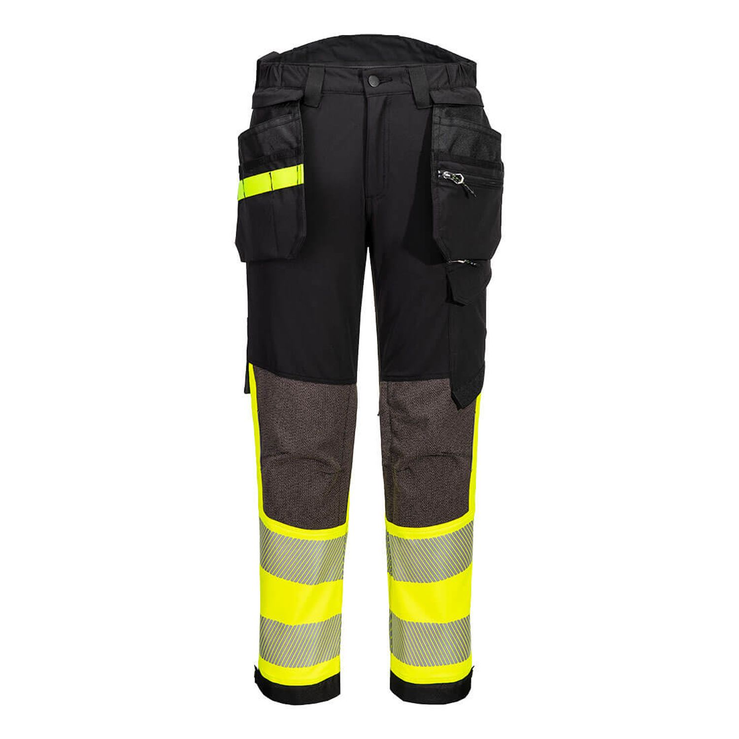 Portwest EV4 Hi-Vis Stretch Detachable Holster Class 1 Yellow/Black Short Trouse