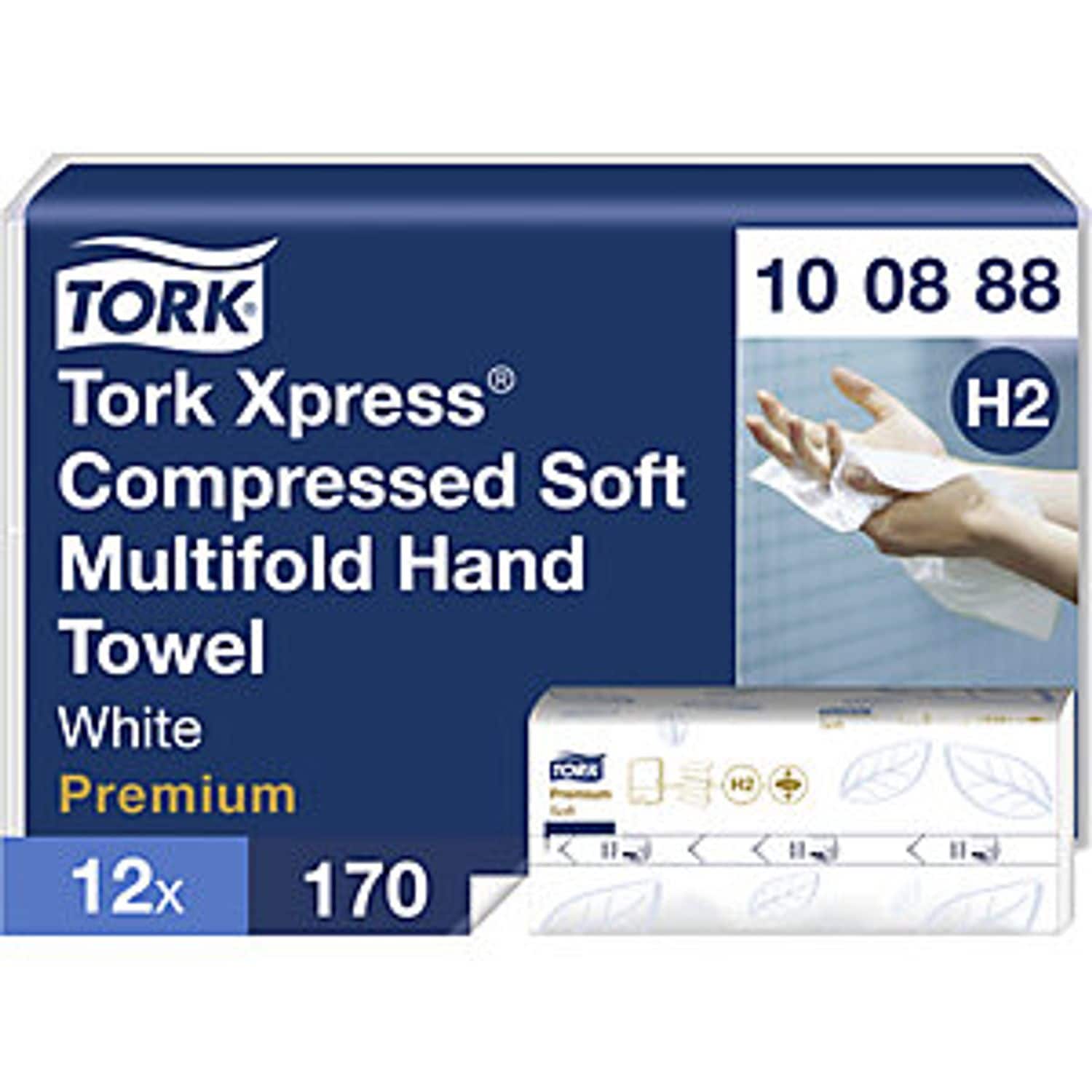 EUROKRAFTpro Xpress Compressed Multifold Paper Towels Pack of 2040 White LxW 320