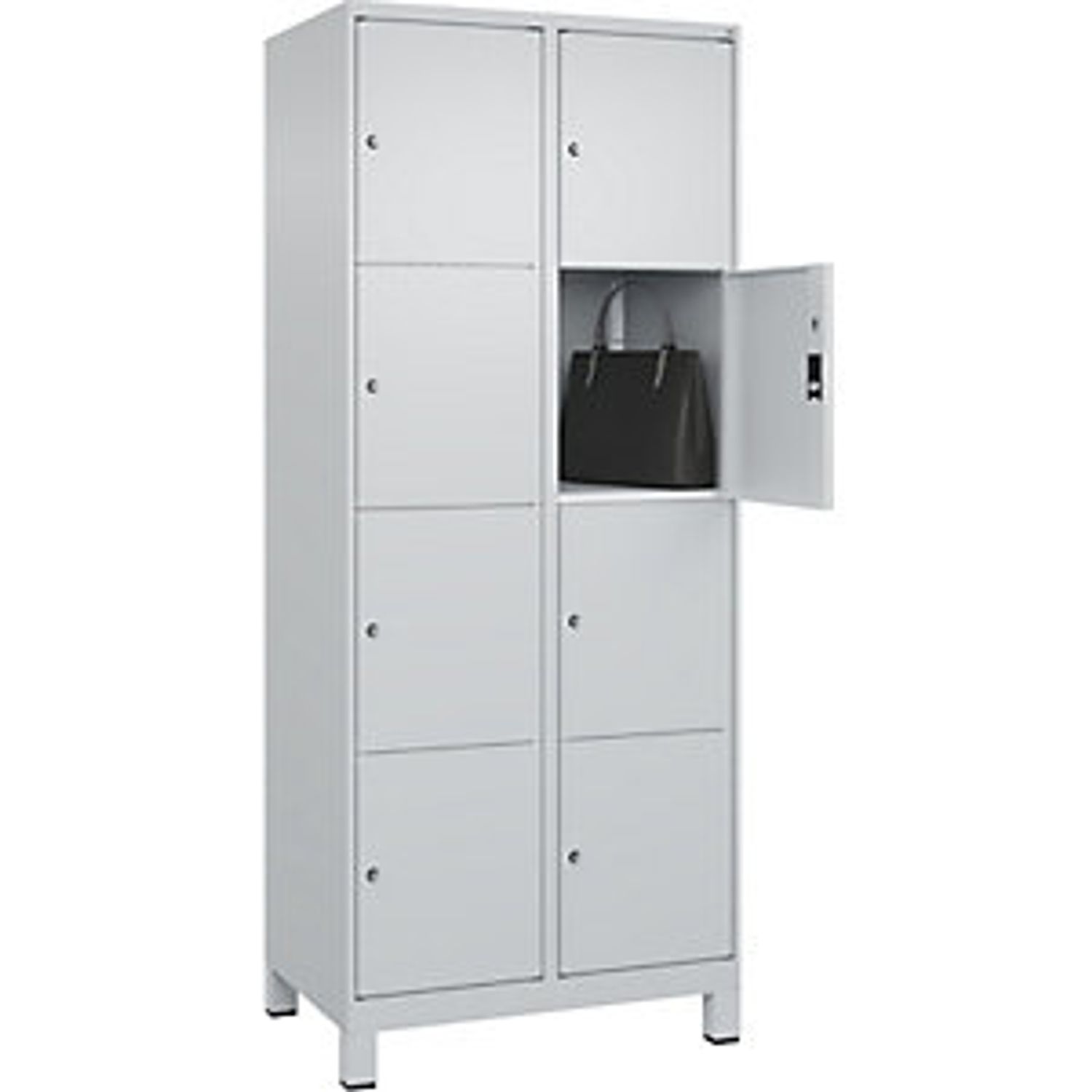 EUROKRAFTpro Classic Plus 4-fold Compartment Locker 2 Compartments Light Grey W