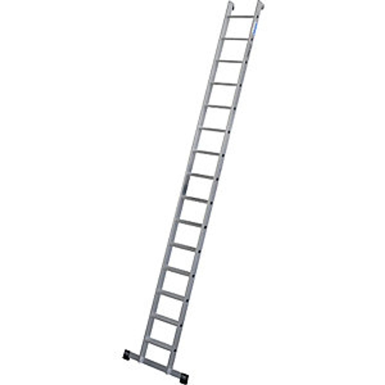 EUROKRAFTpro Heavy Duty Lean to Ladder 80mm Aluminium Steps Up to 225 kg 15 Step
