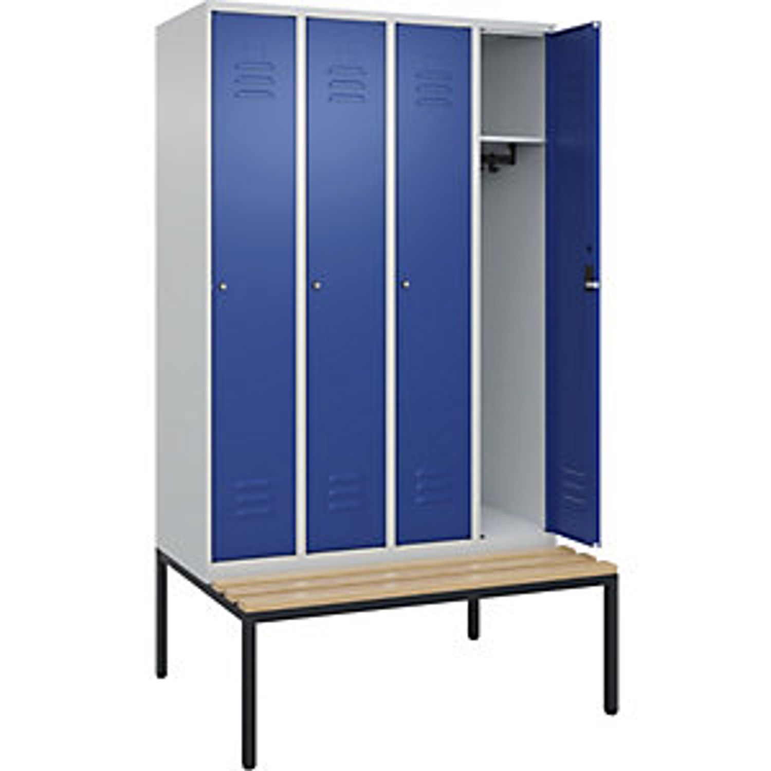 EUROKRAFTpro Classic Plus Double Deck Clothes Locker 3 Compartments Light Grey 8