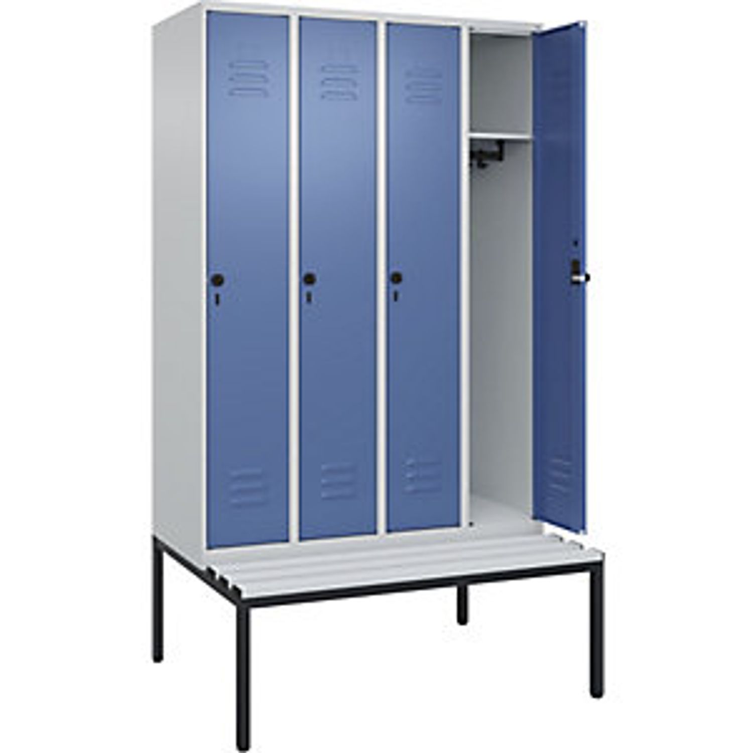 EUROKRAFTpro Evolo Plus Bench Seat Z Locker 4 Compartments Grey 808661 797971