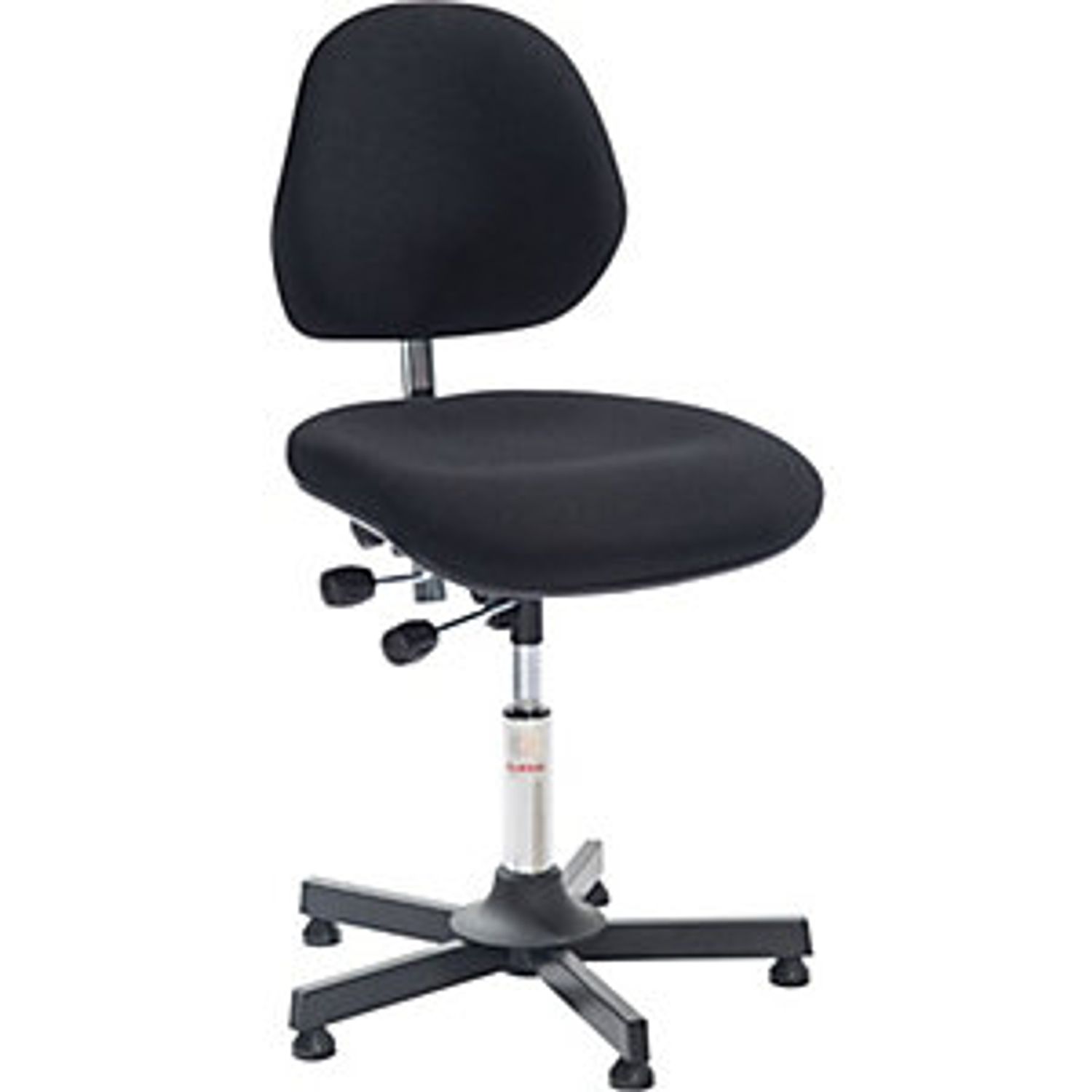 EUROKRAFTpro Aega Industrial Chair Low Model with Floor Glides Fabric Cover Blac