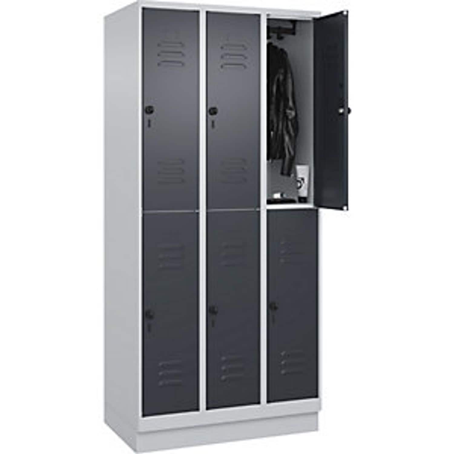 EUROKRAFTpro Classic Plus Clean and Dirty Clothes Locker Narrow 3 Compartments 7