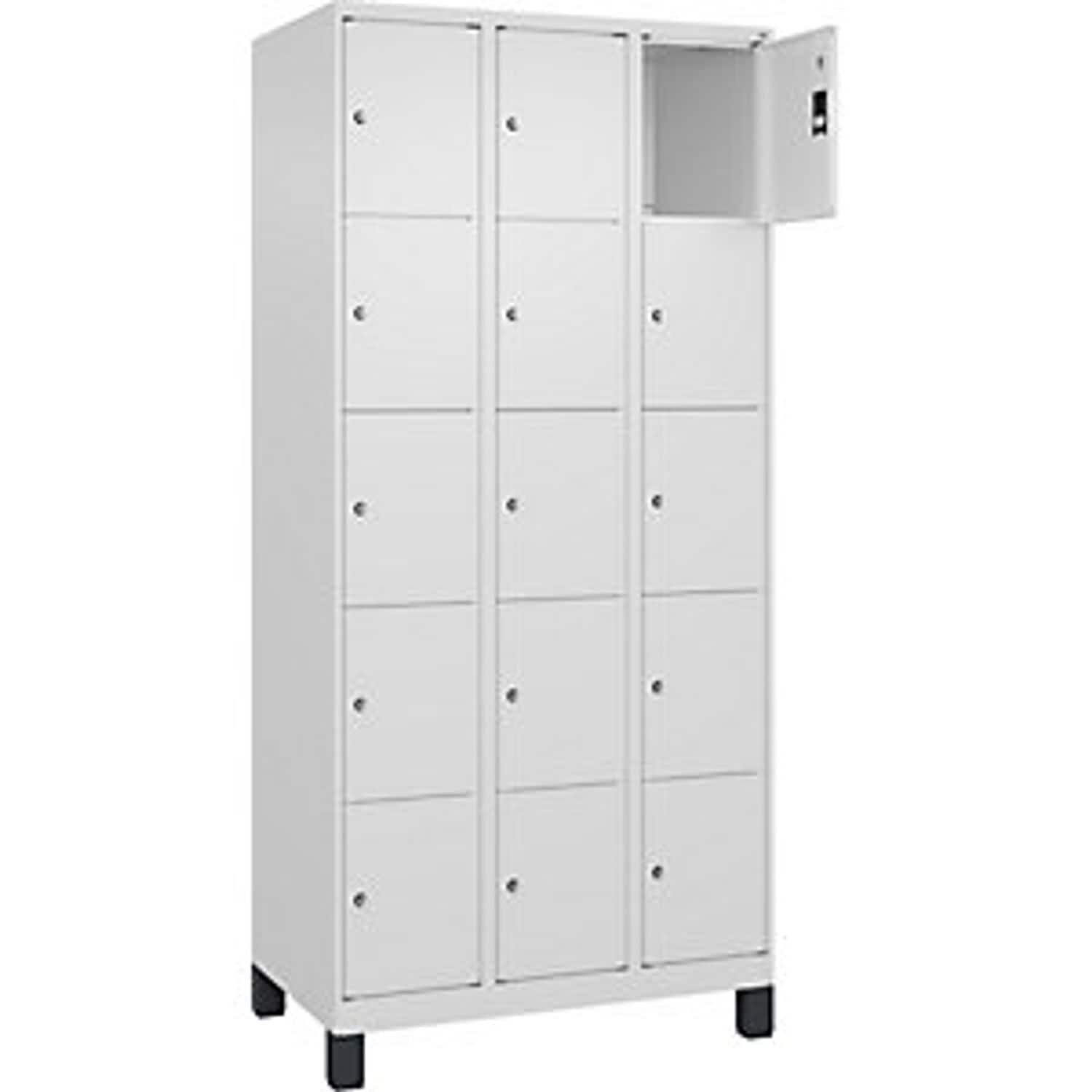 EUROKRAFTpro Evolo Plus Bench Seat Z Locker 4 Compartments Light Grey/gentian Bl