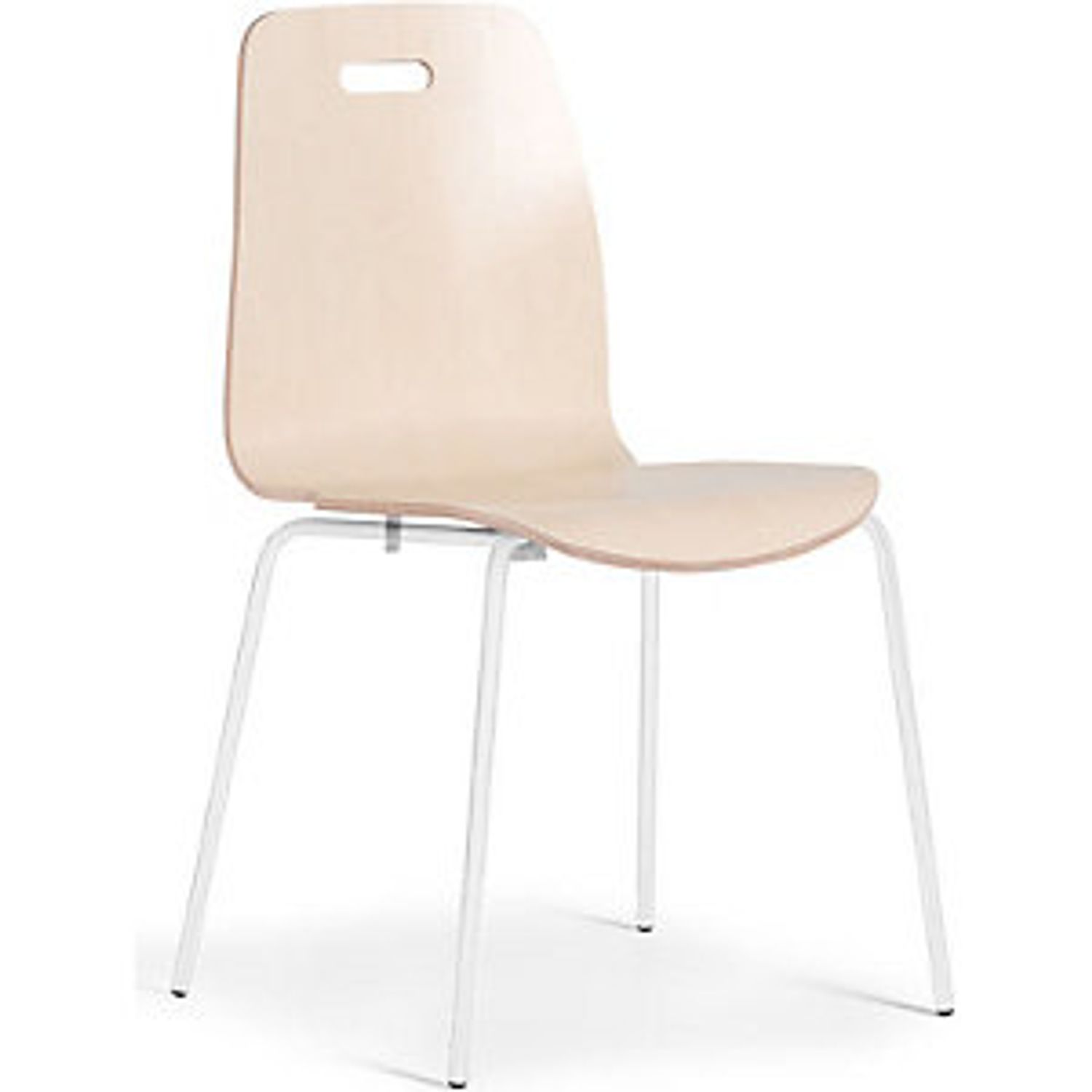 EUROKRAFTpro Alina Stacking Chair Stackable Pack of 4 Birch/white