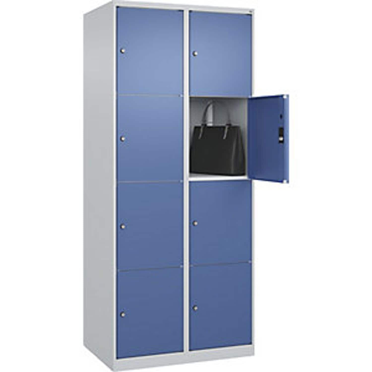 EUROKRAFTpro Evolo Plus Bench Seat Z Locker 2 Compartments White W 600mm Cylinde