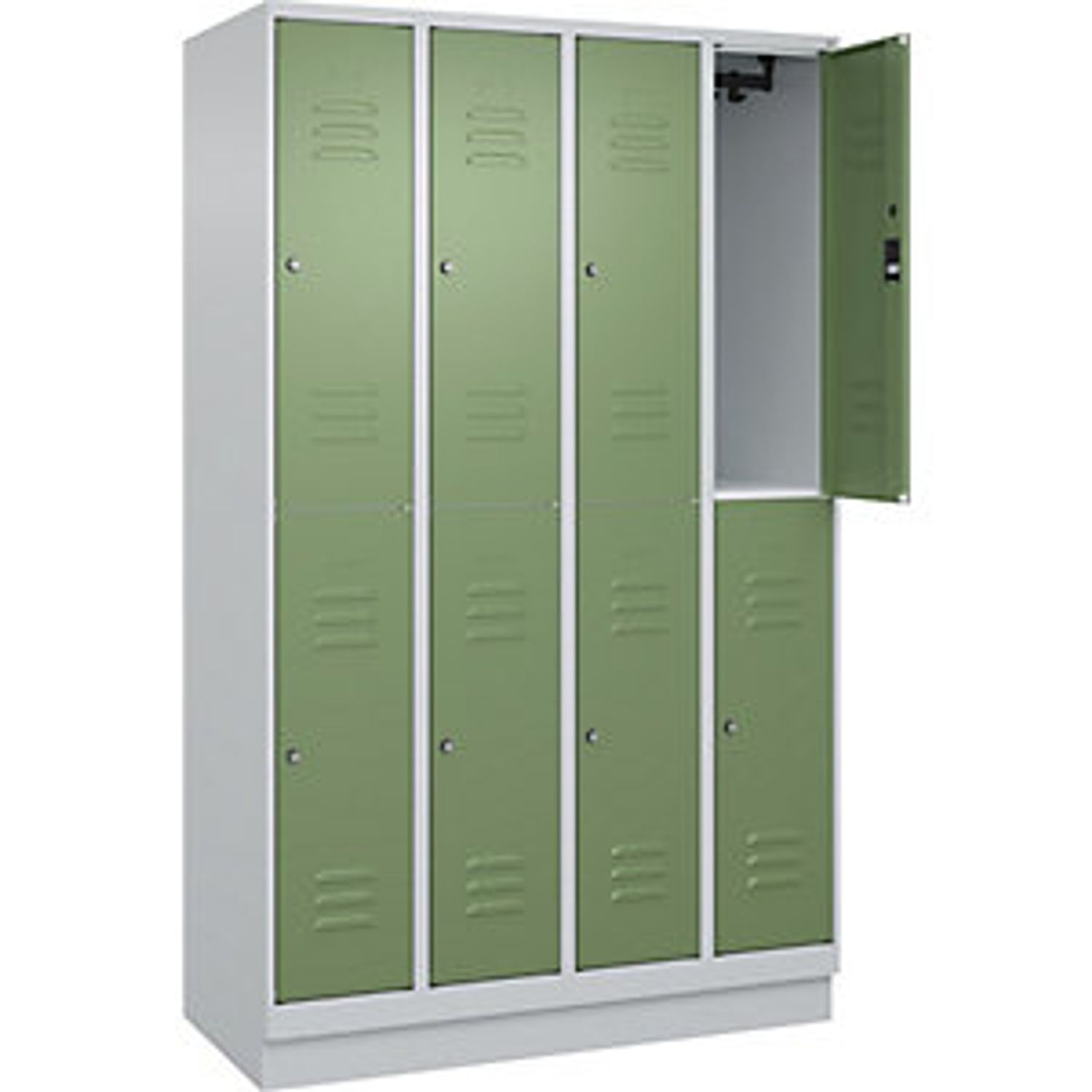 EUROKRAFTpro Evolo Plus Bench Seat Z Locker 4 Compartments White 808656 801729