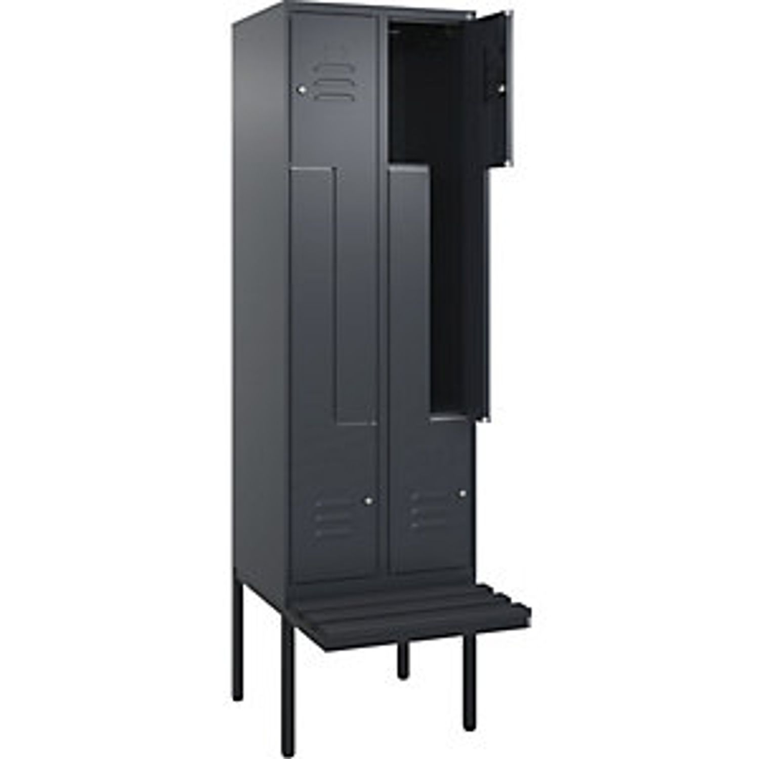EUROKRAFTpro Classic Plus Z Locker 3 Compartments Light Grey/grey W 1200mm with