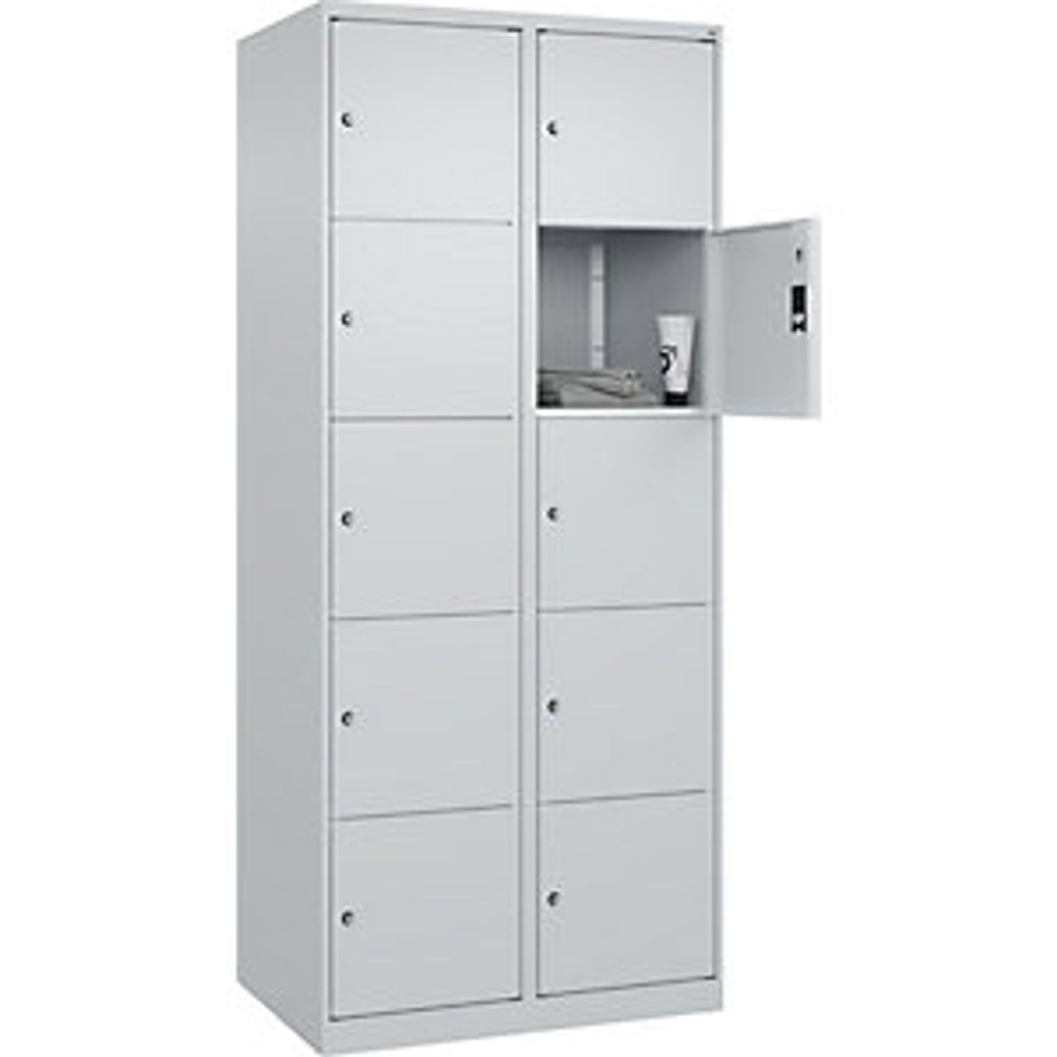 EUROKRAFTpro Classic Plus Clothes Locker 3 Compartments Light Grey/grey W 900mm