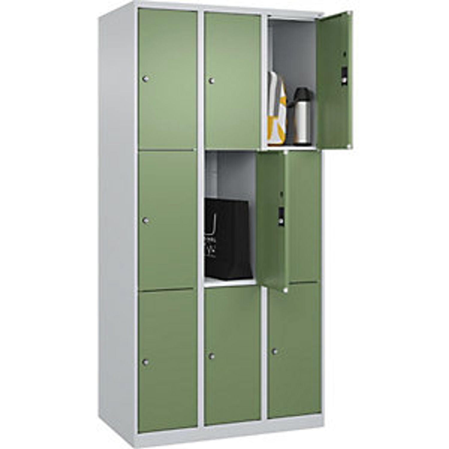 EUROKRAFTpro Evolo Plus Bench Seat Z Locker 3 Compartments Grey 808007 799037