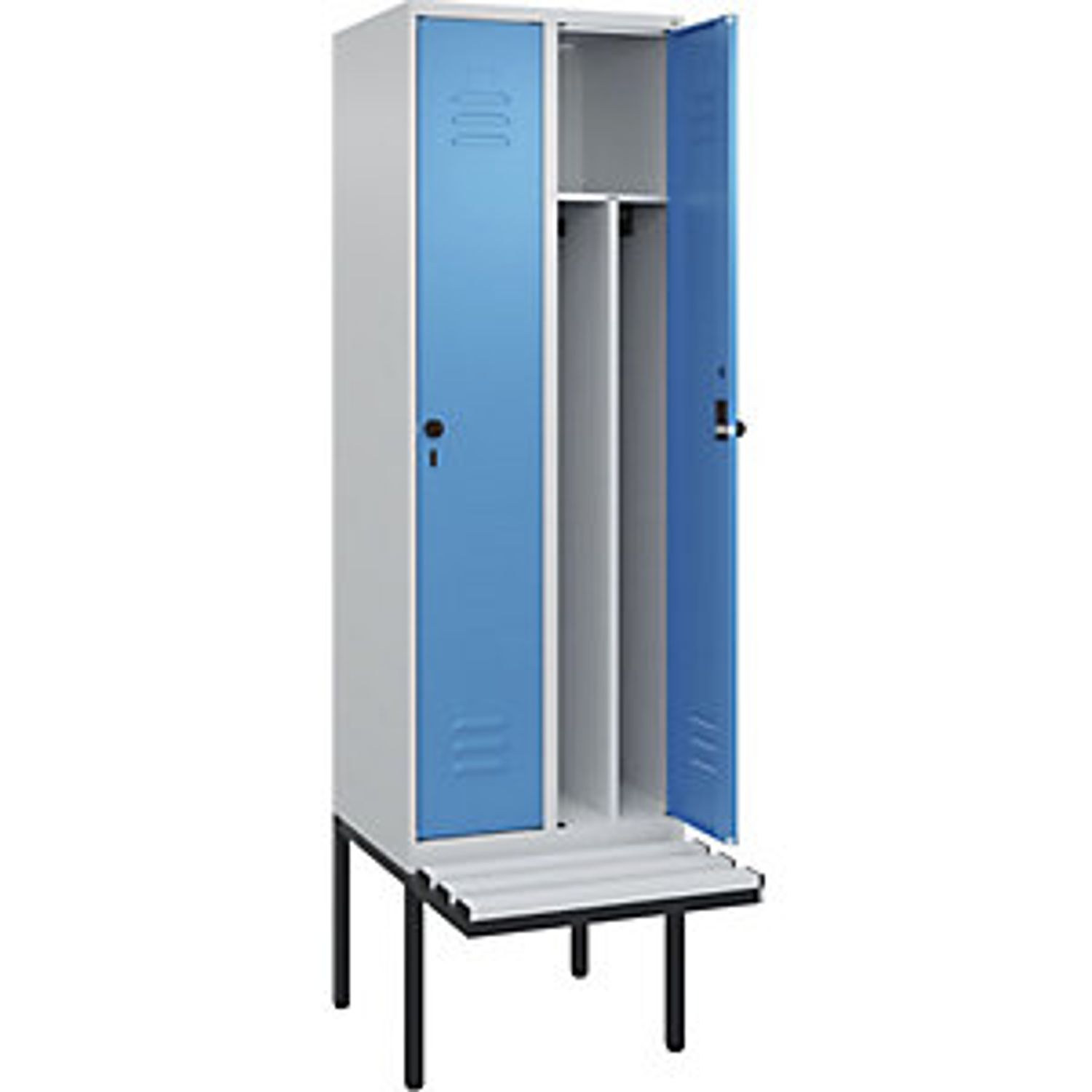 EUROKRAFTpro Classic Plus Z Locker 2 Compartments Light Grey/reseda Green W 600m