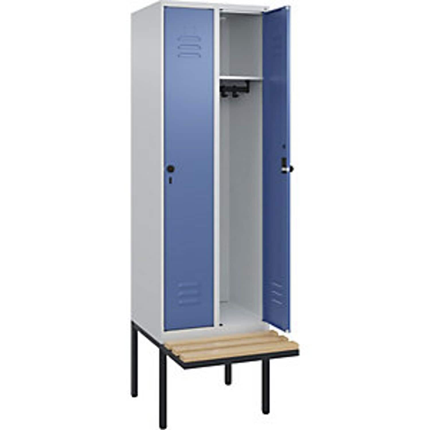 EUROKRAFTpro Classic Plus Double Deck Clothes Locker 3 Compartments Light Grey/r