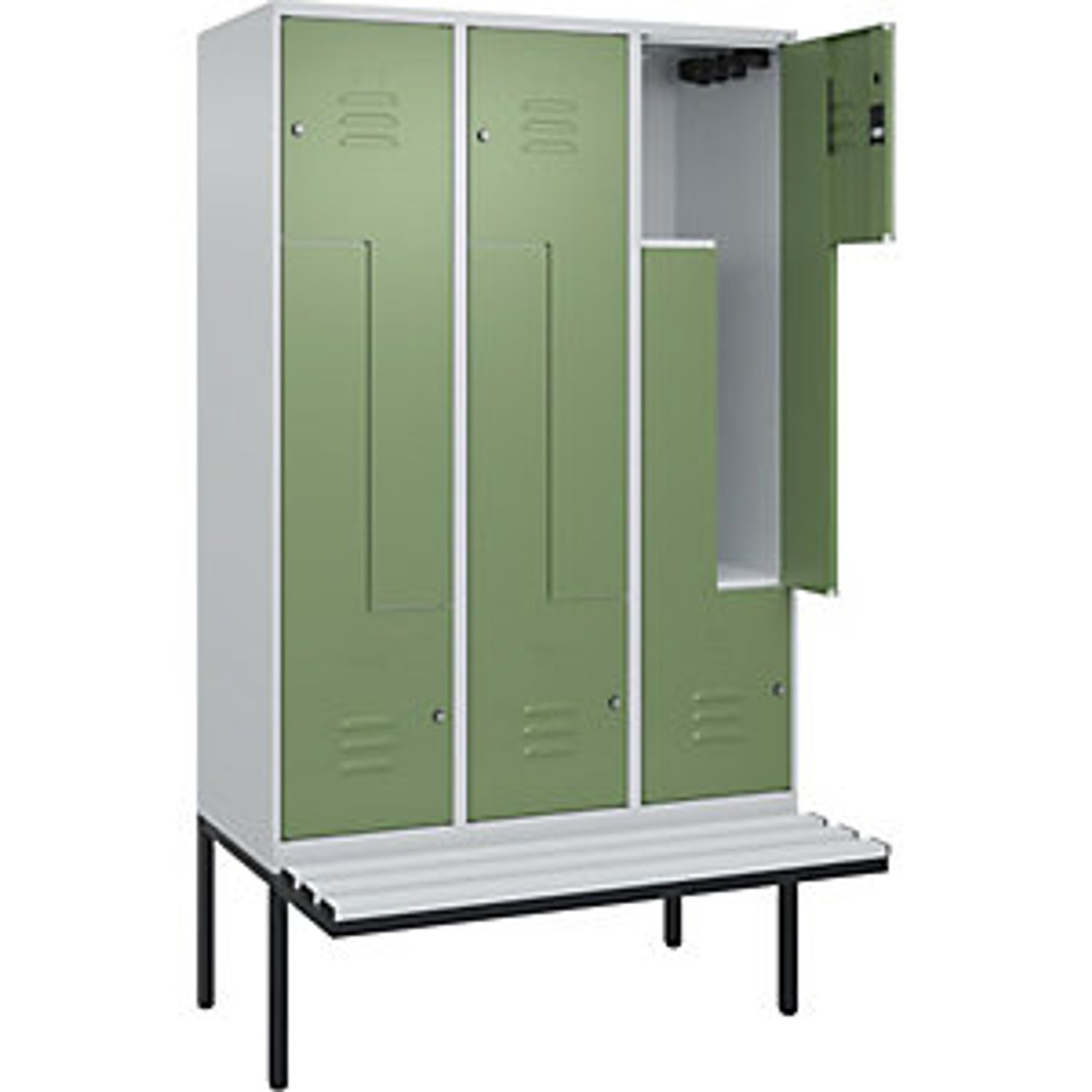 EUROKRAFTpro Classic Plus Bench Seat Z Locker 2 Compartments Light Grey/grey 799