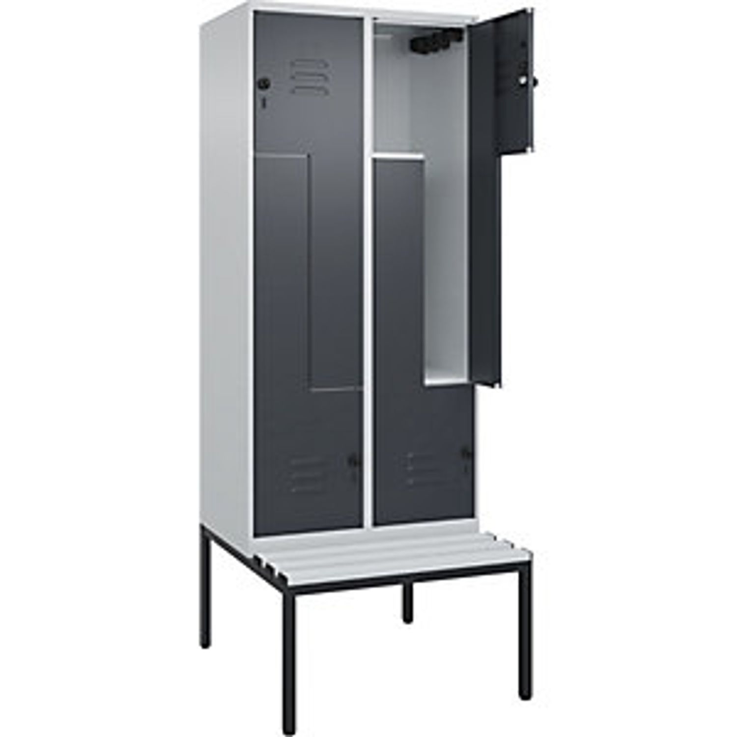 EUROKRAFTpro Classic Plus Clean and Dirty Bench Seat Clothes Locker 1 Compartmen