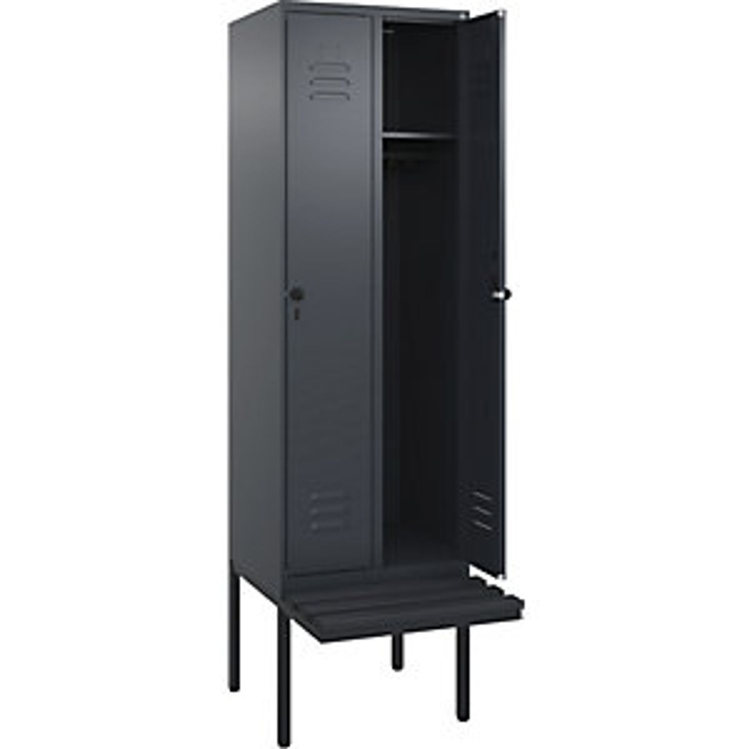 EUROKRAFTpro Classic Plus Bench Seat Z Locker 2 Compartments Light Grey/gentian