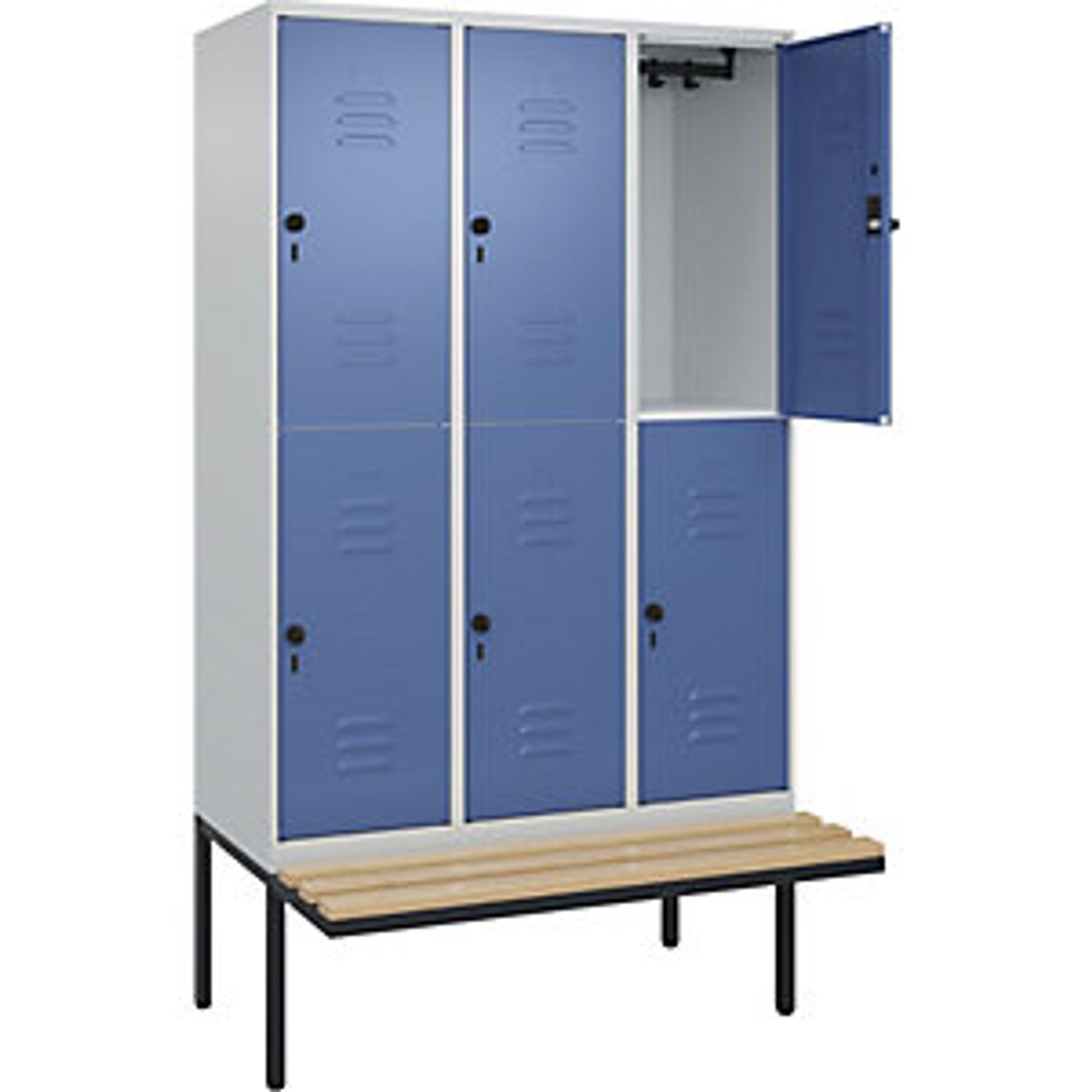 EUROKRAFTpro Classic Plus Clean and Dirty Bench Seat Clothes Locker Narrow 2 Com