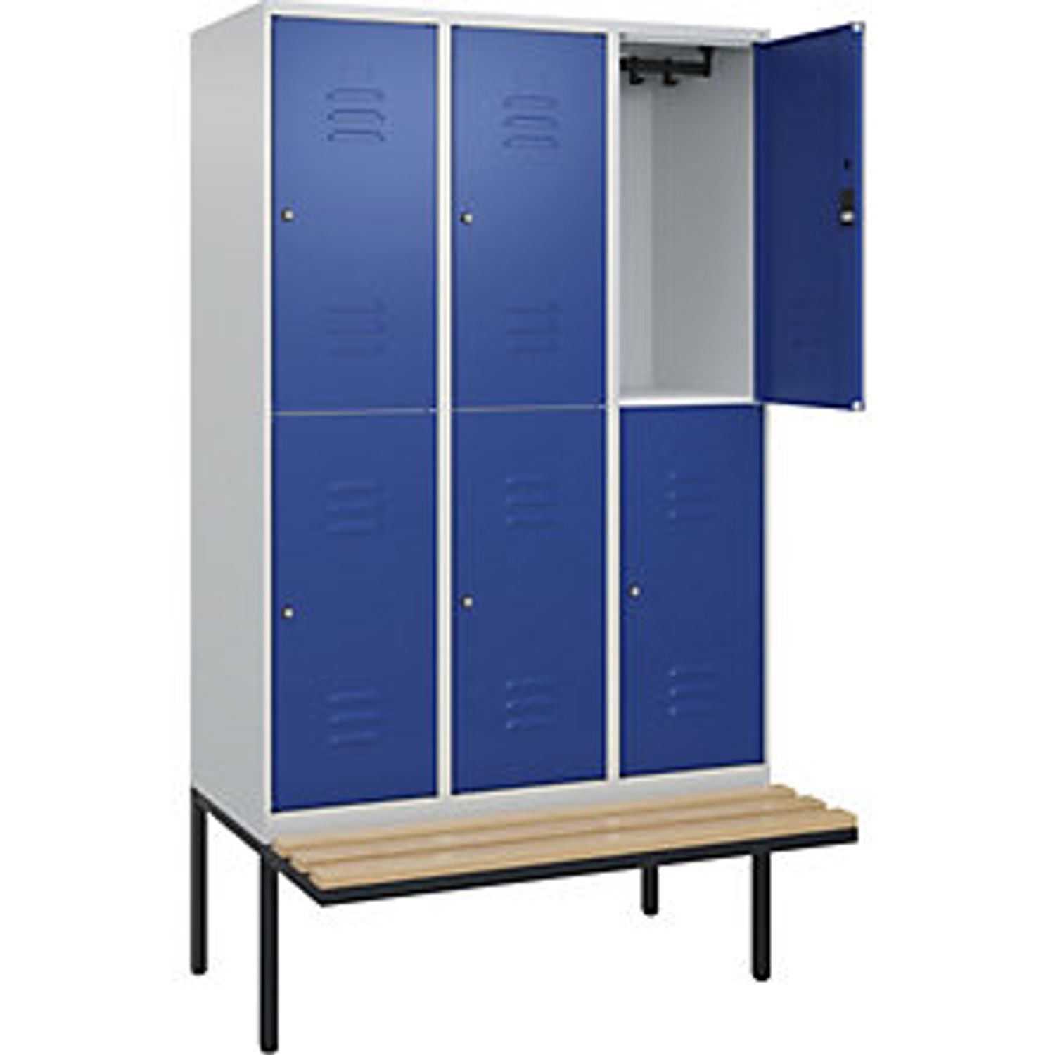 EUROKRAFTpro Evolo Plus Z-locker 3 Compartments White W 1200mm 6 Compartments wi