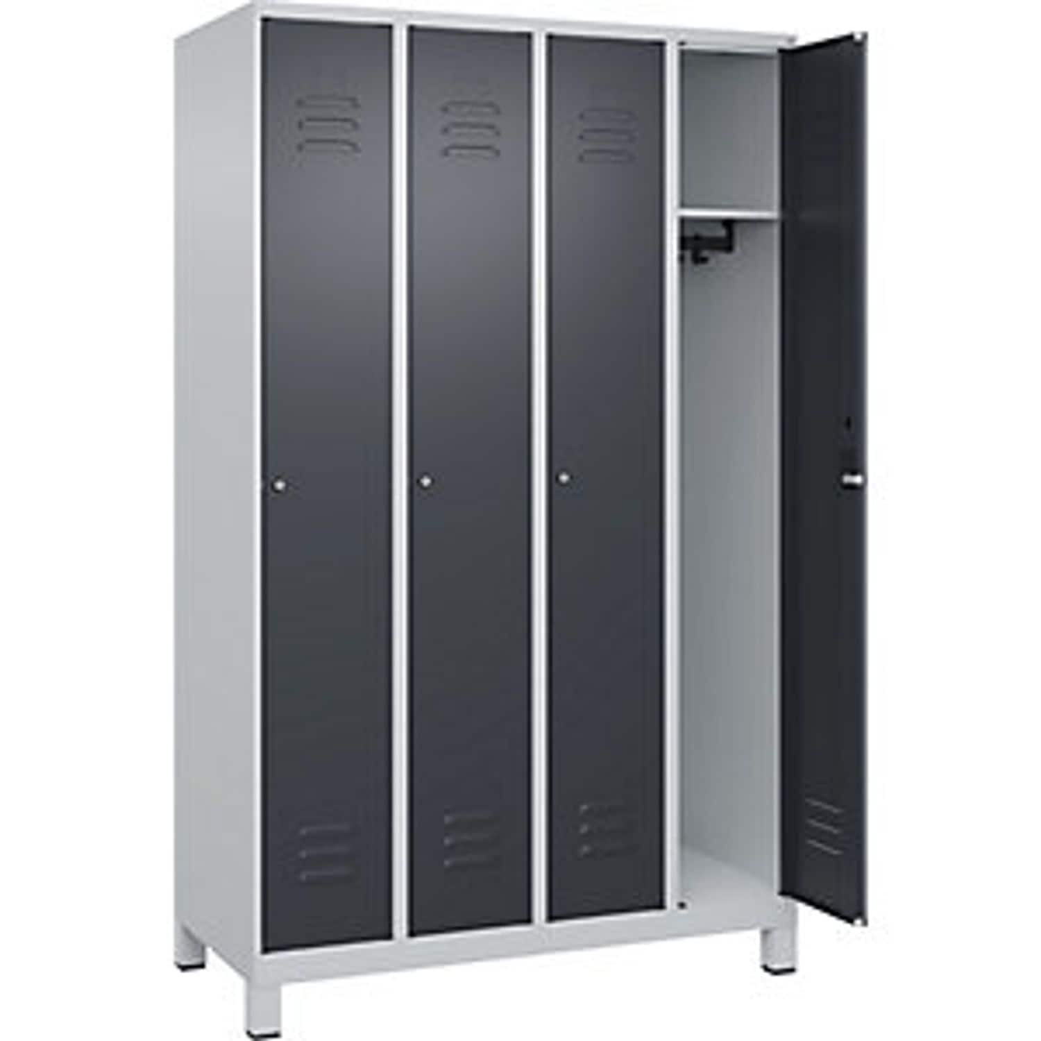 EUROKRAFTpro Classic Plus 3-fold Compartment Locker 2 Compartments Light Grey/gr