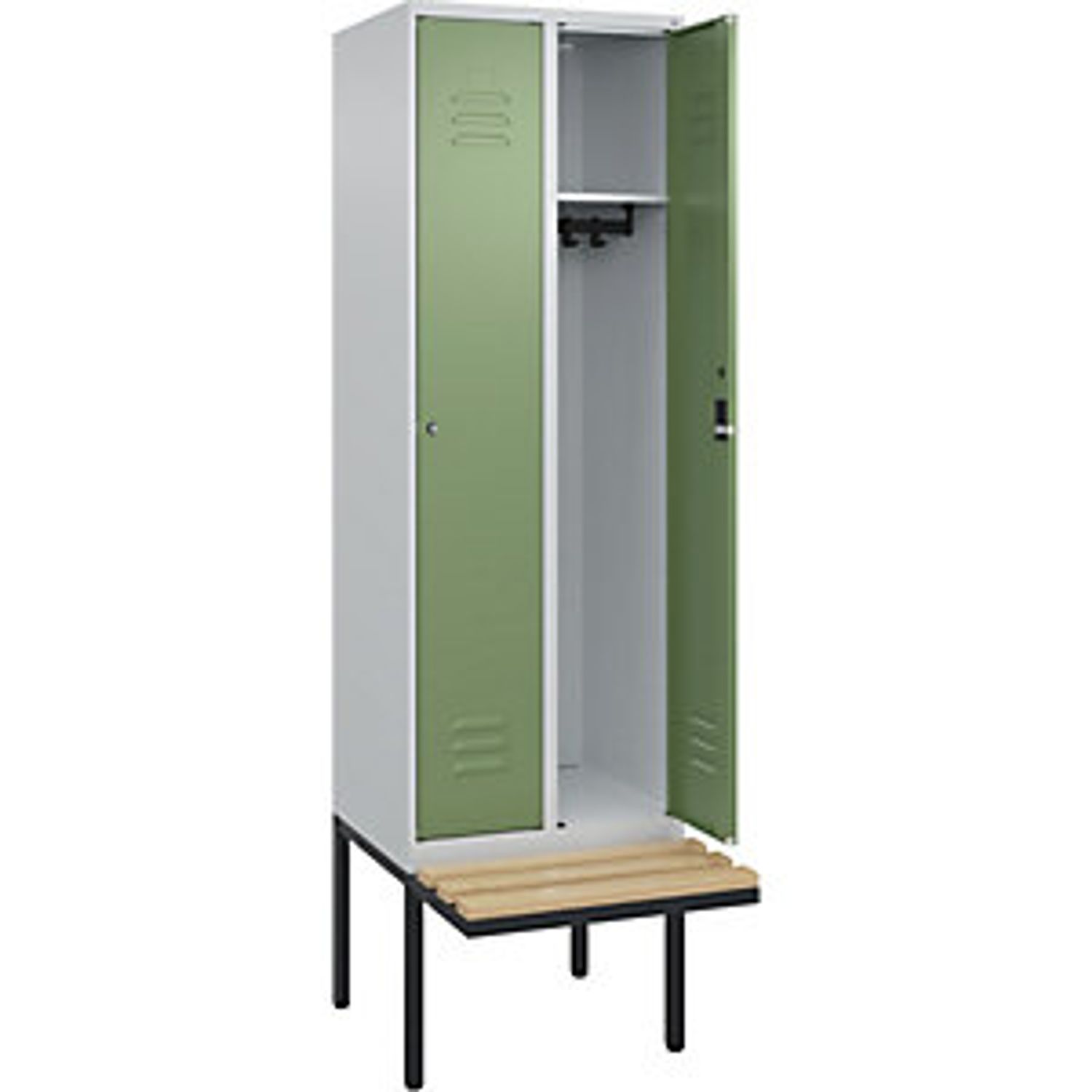EUROKRAFTpro Classic Plus Z Locker 3 Compartments Grey W 900mm with Feet Rotary
