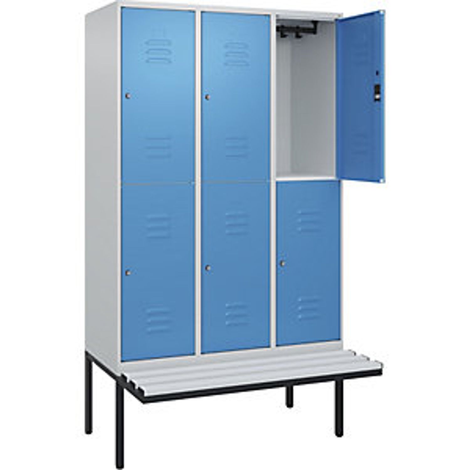 EUROKRAFTpro Evolo Plus Z-locker 2 Compartments Light Grey/gentian Blue 809918 7
