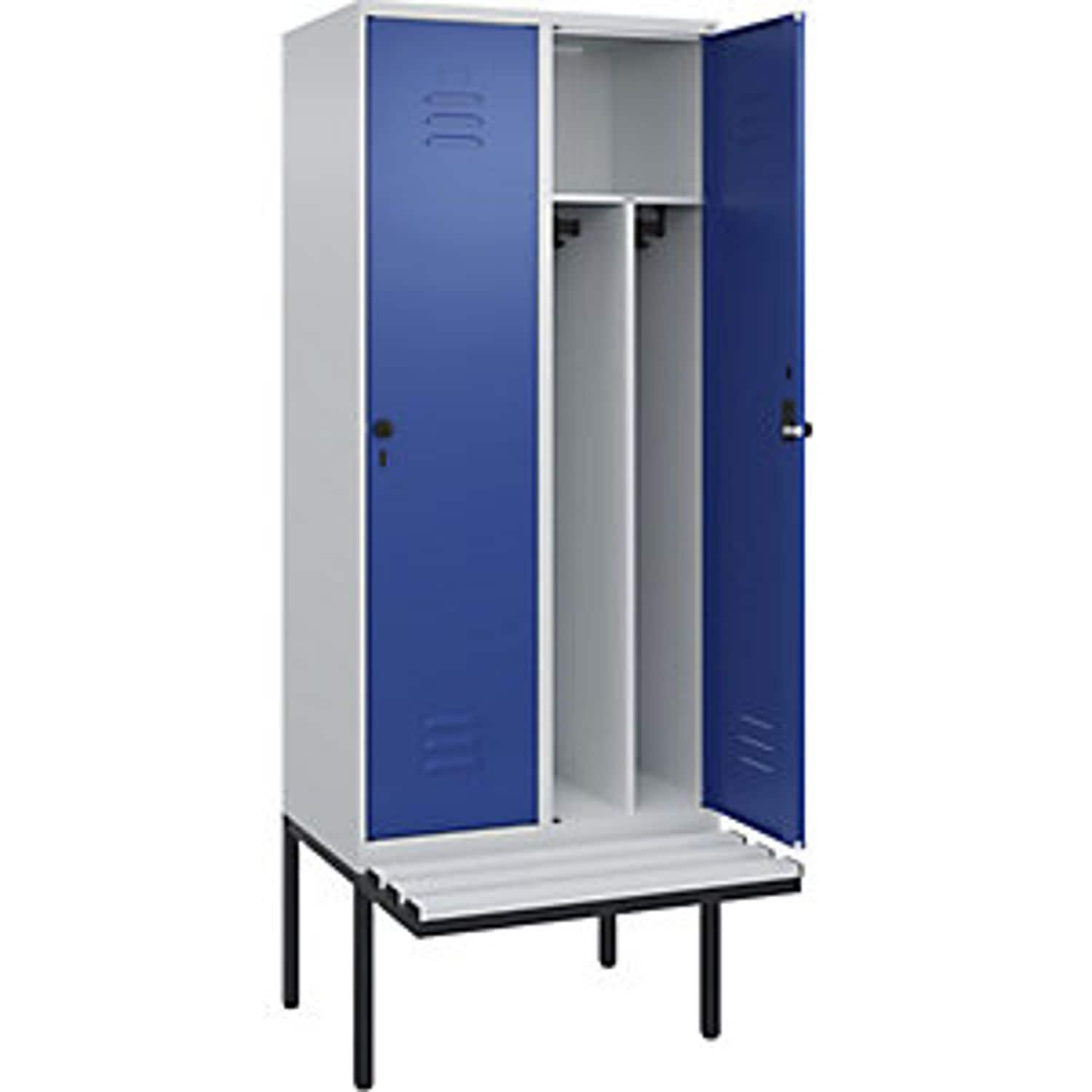 EUROKRAFTpro Classic Plus Bench Seat Double Deck Clothes Locker 4 Compartments L