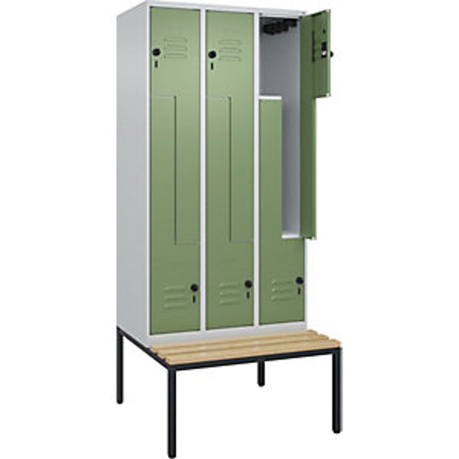 EUROKRAFTpro Evolo Plus Bench Seat Z Locker 4 Compartments Light Grey/light Grey