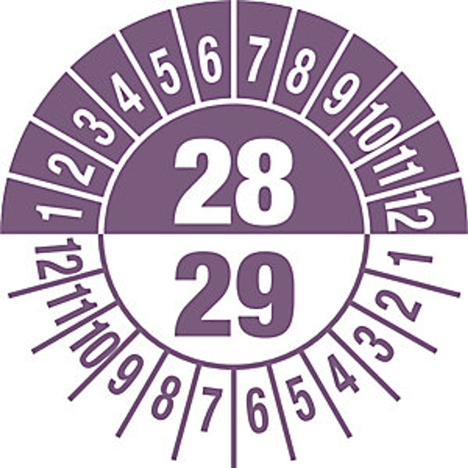 EUROKRAFTpro Test Placard Multiple Years Document Film 25mm Pack of 10 29/30 Pur