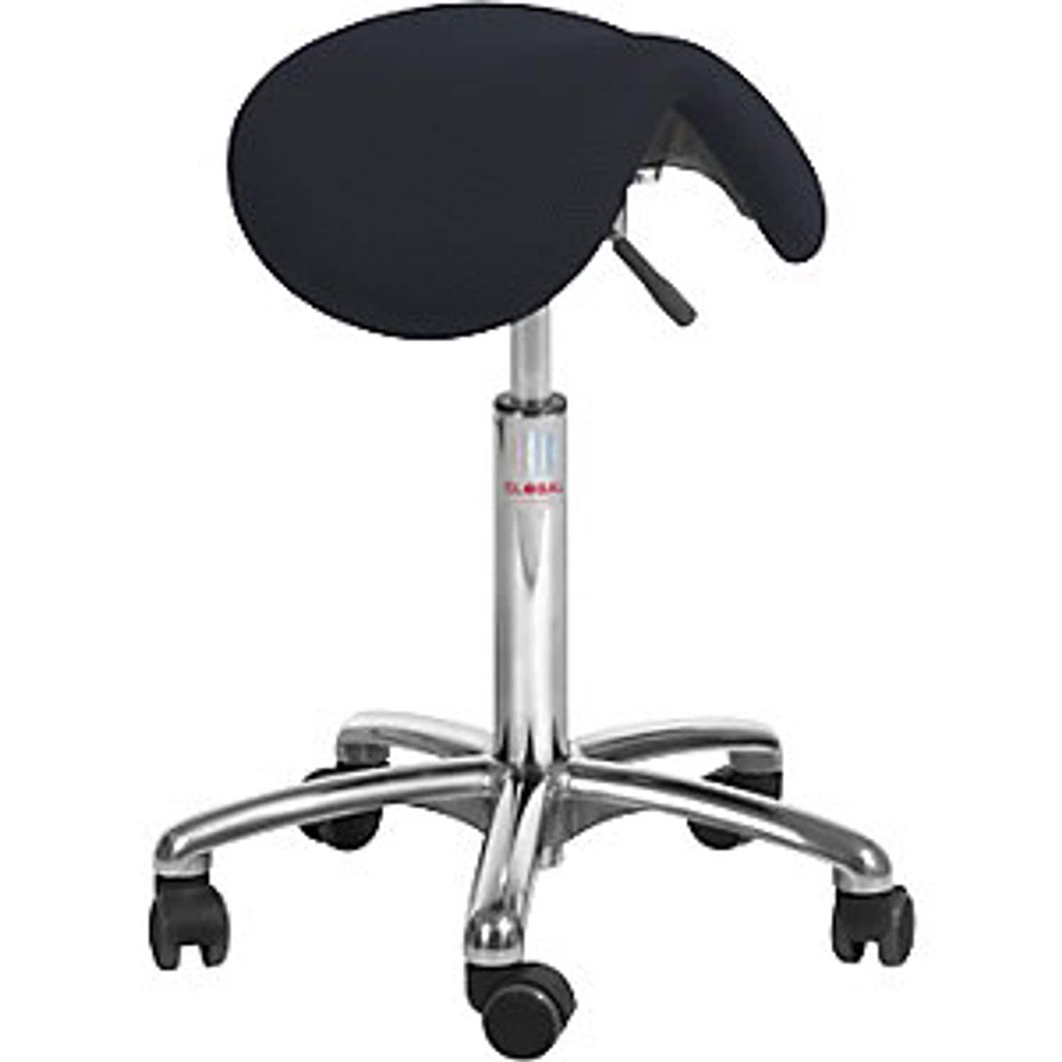 EUROKRAFTpro Saddle Stool for Dynamic Sitting Seat Height 530 - 720mm Fabric Bla