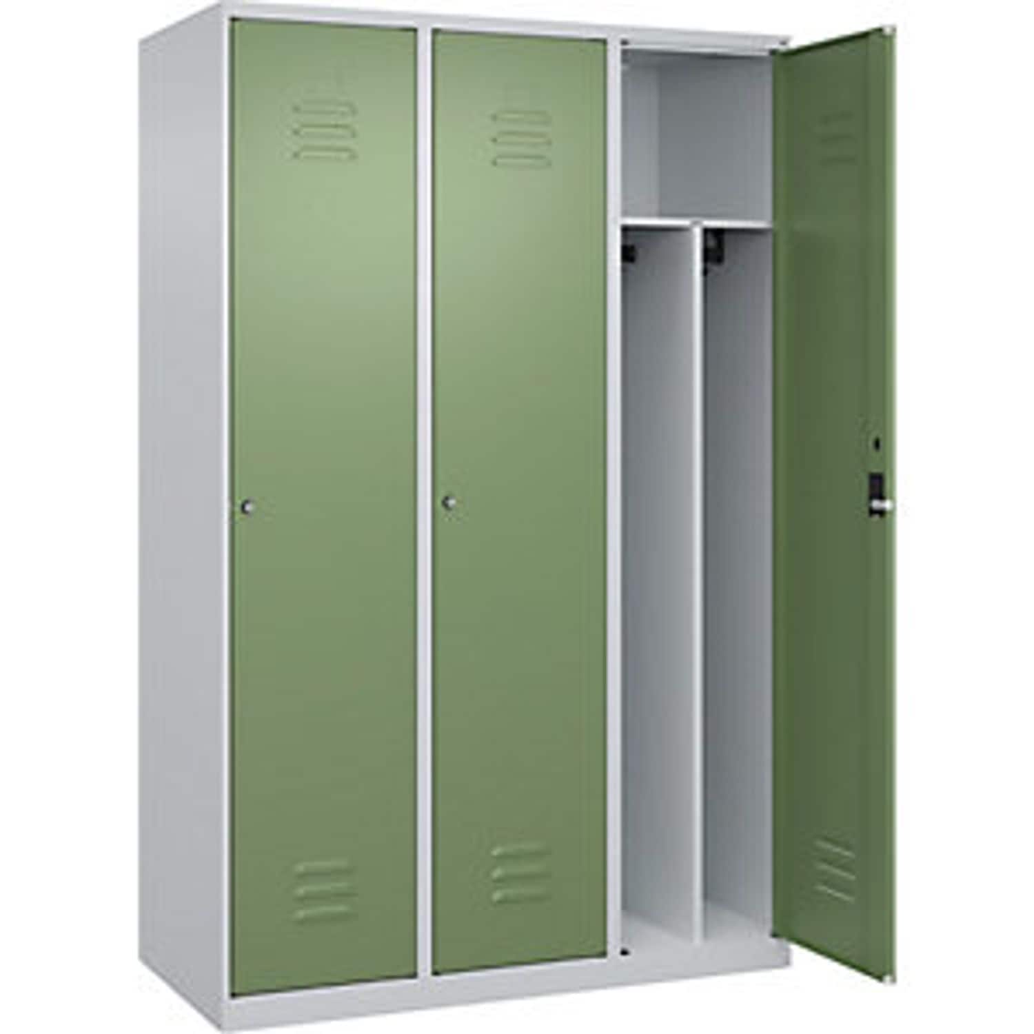 EUROKRAFTpro Classic Plus 4-fold Compartment Locker 2 Compartments Light Grey/li