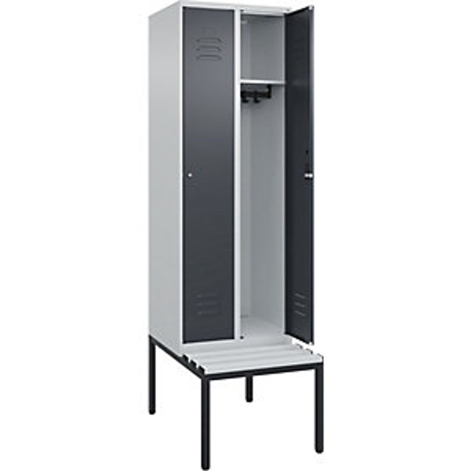 EUROKRAFTpro Evolo Plus Bench Seat Z Locker 3 Compartments Light Grey/gentian Bl