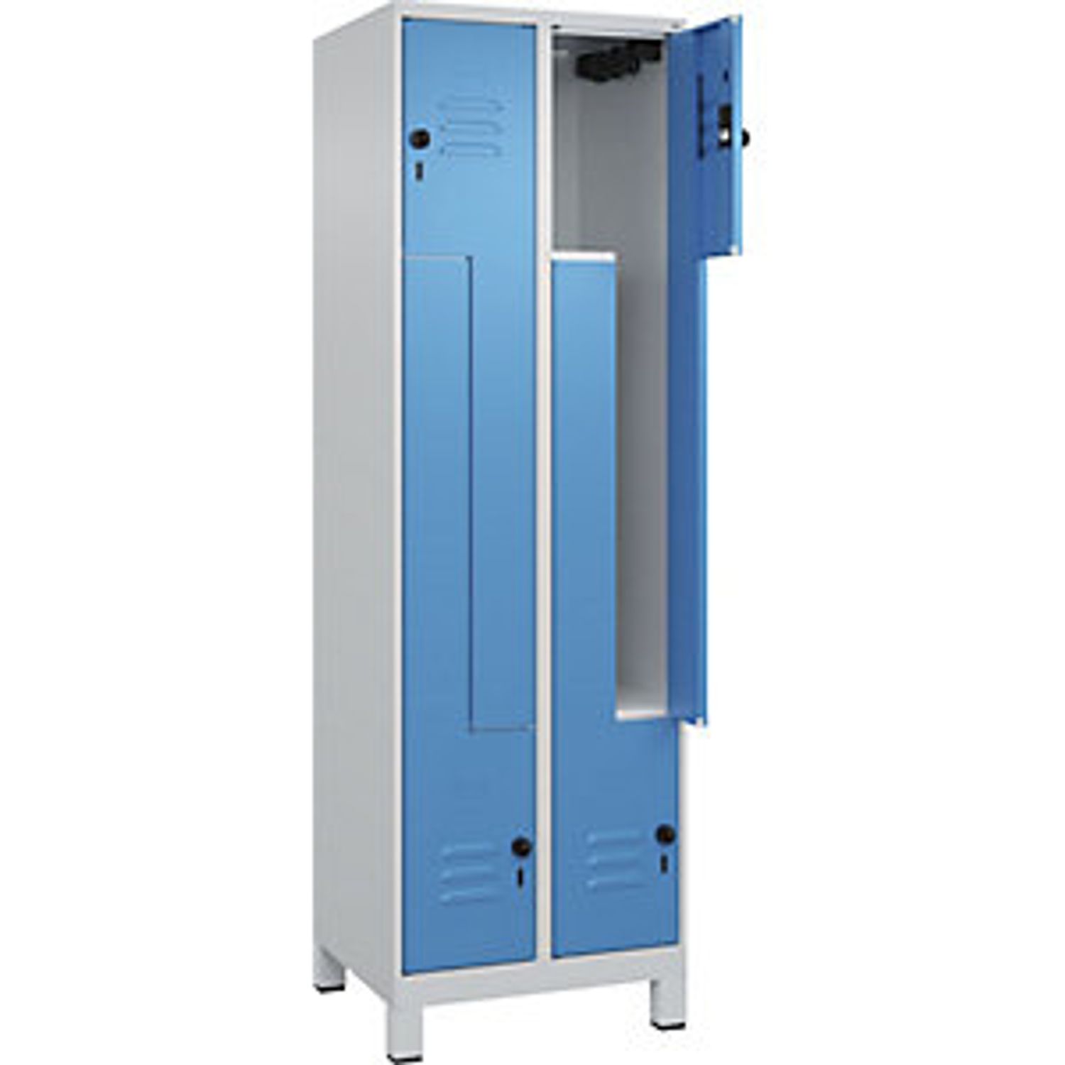 EUROKRAFTpro Classic Plus 3-fold Compartment Locker 3 Compartments Light Grey/li