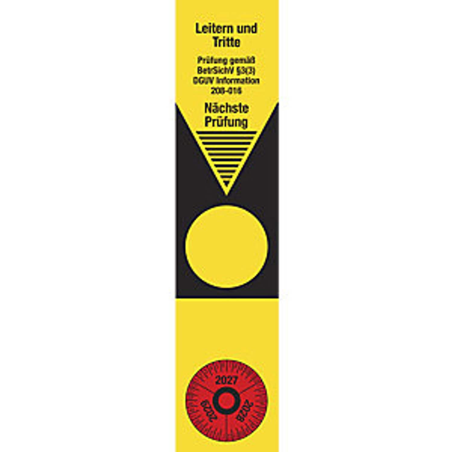EUROKRAFTpro Placard DGUV I 208-016 Ladders/steps Film LxH 50 x 220mm Pack of 10