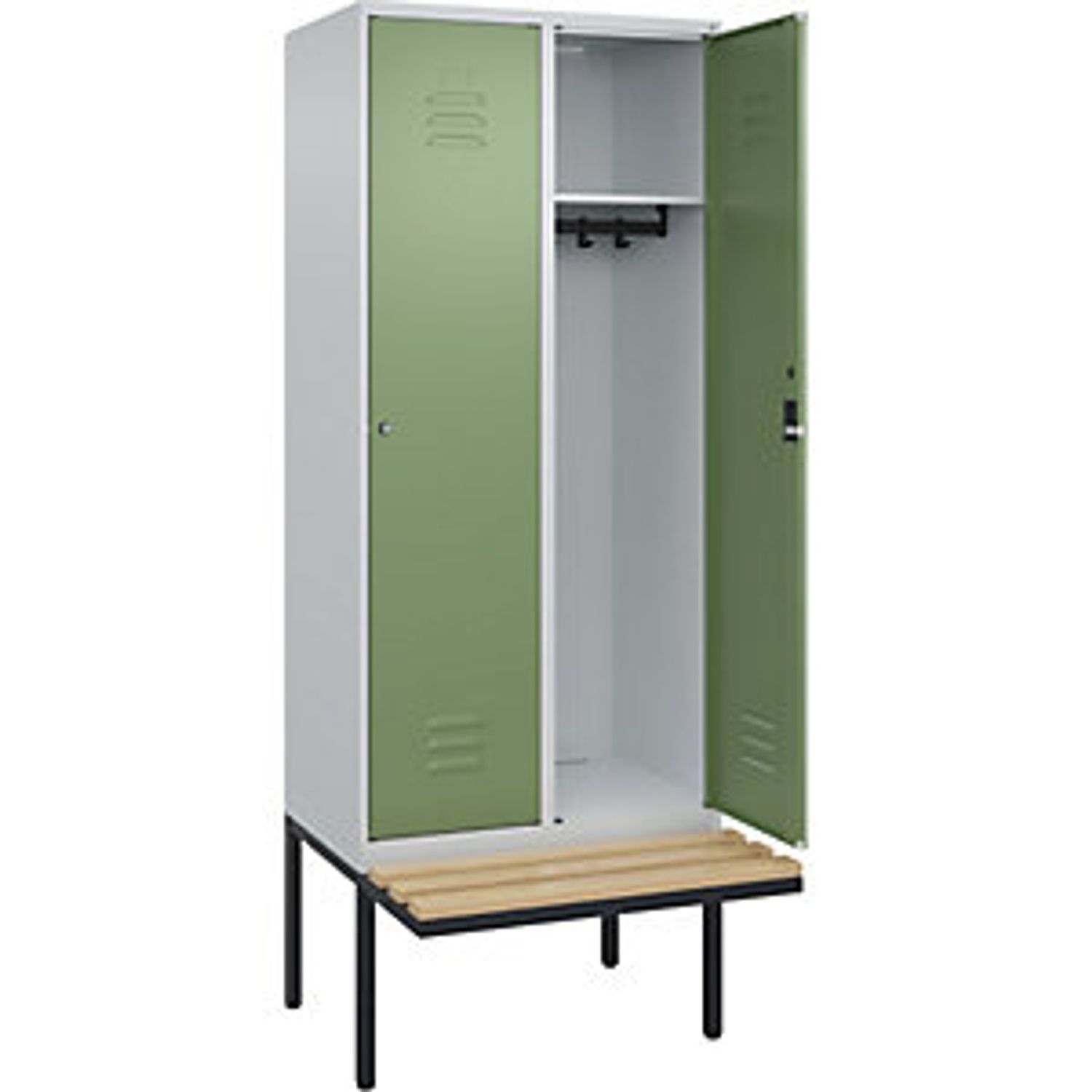 EUROKRAFTpro Classic Plus Z Locker 3 Compartments Traffic White W 1200mm with Ba