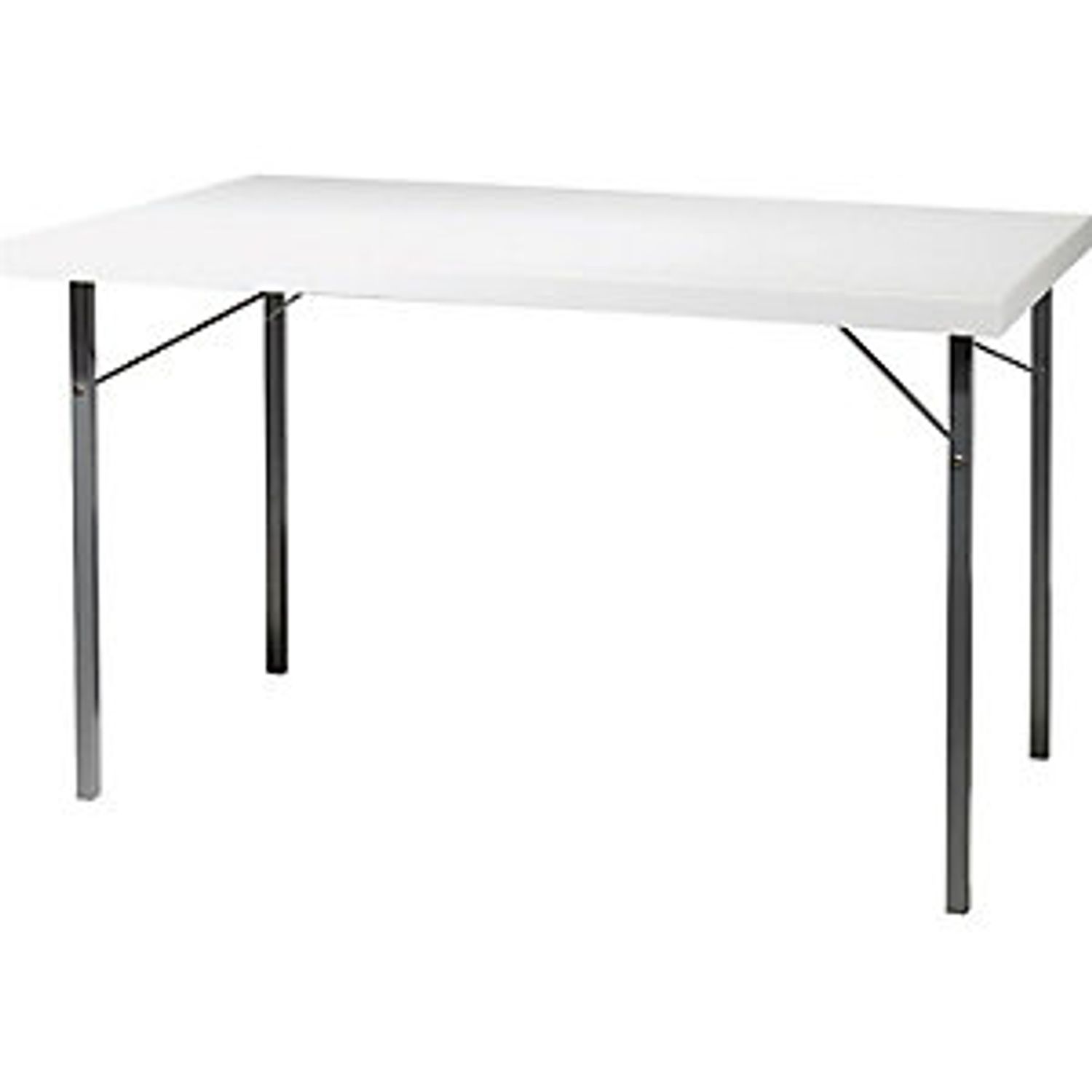 EUROKRAFTpro Folding Table Metal Frame Aluminium Silver WxD 1200 x 800mm White L