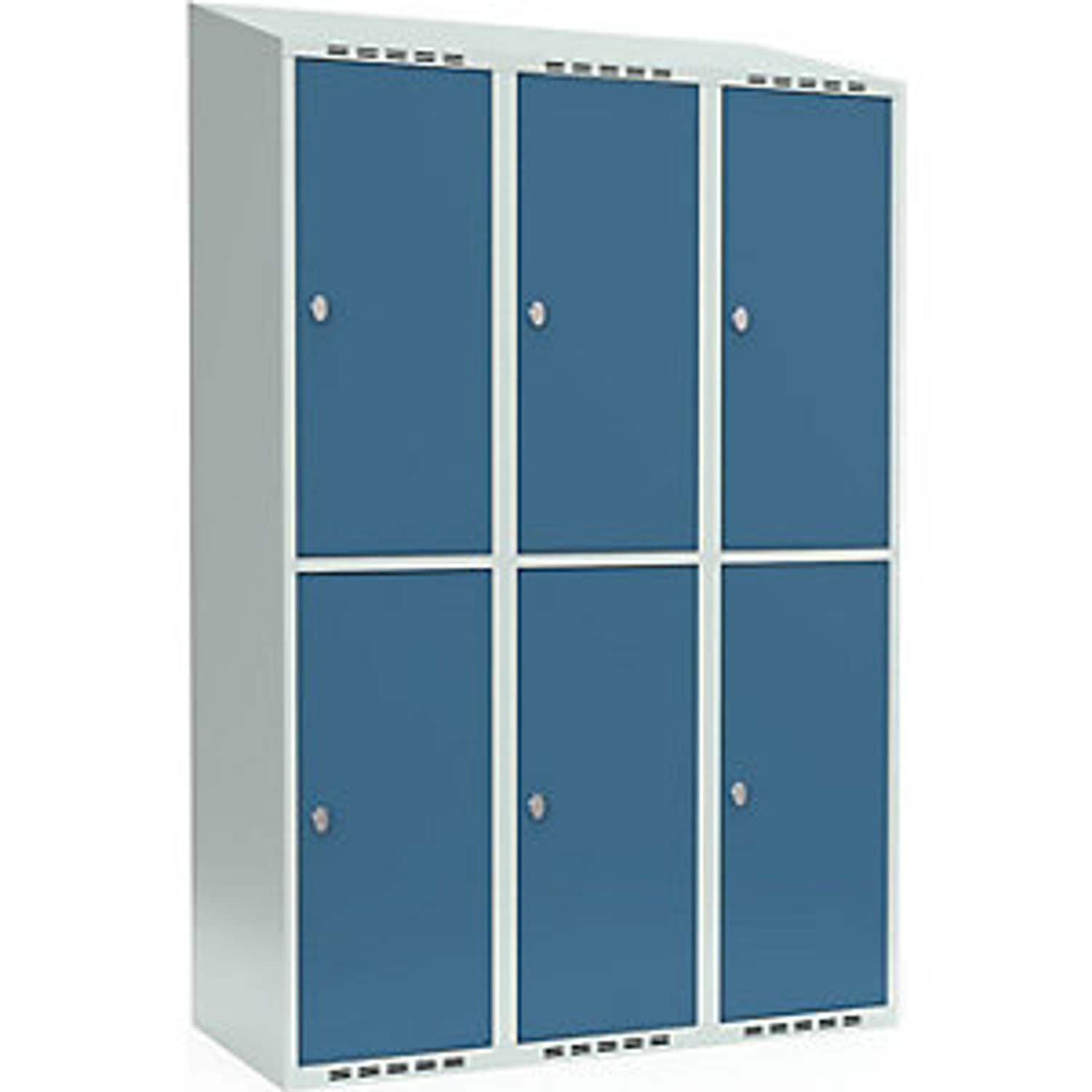 EUROKRAFTpro Classic Plus Clothes Locker 2 Compartments Light Grey/distant Blue
