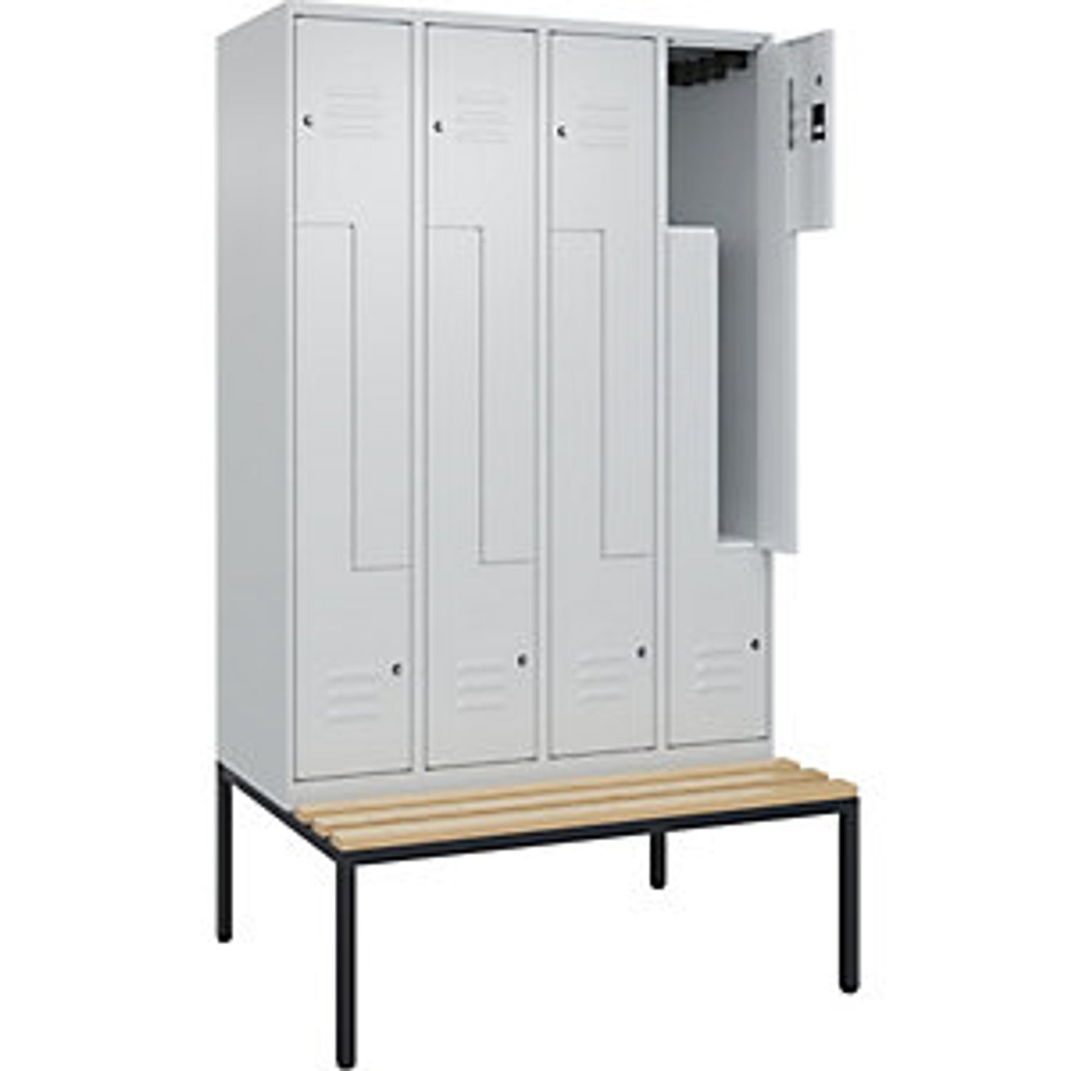 EUROKRAFTpro Evolo Plus Z-locker 2 Compartments Light Grey/light Blue 810649