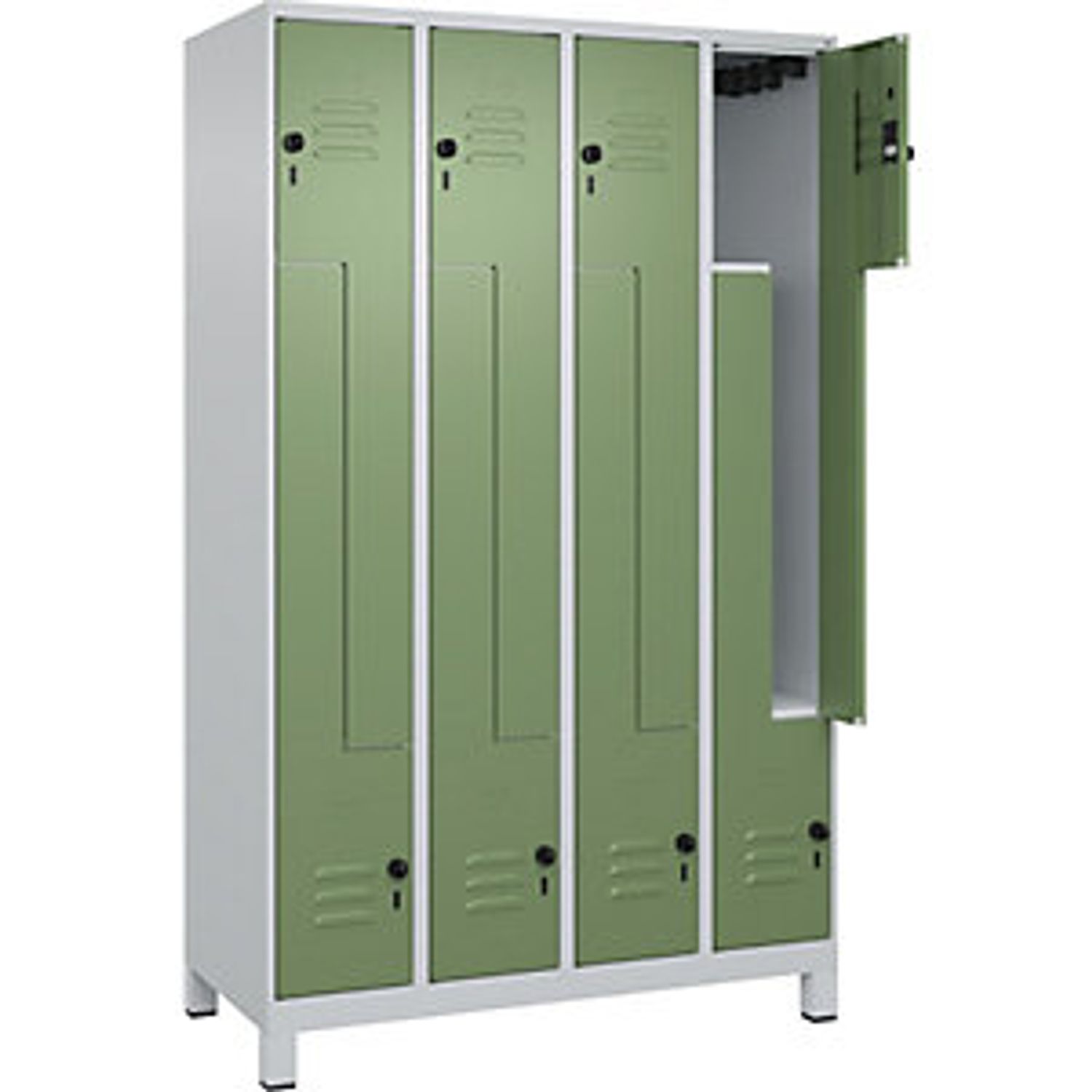 EUROKRAFTpro Classic Plus Clean and Dirty Clothes Locker 2 Compartments Light Gr