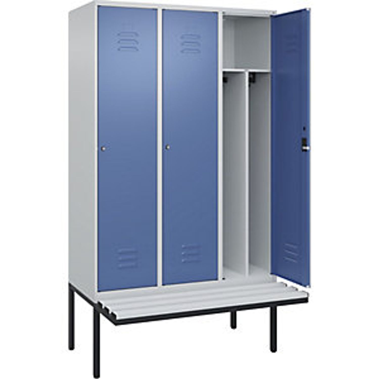 EUROKRAFTpro Evolo Plus Z-locker 2 Compartments Grey W 800mm 4 Compartments with