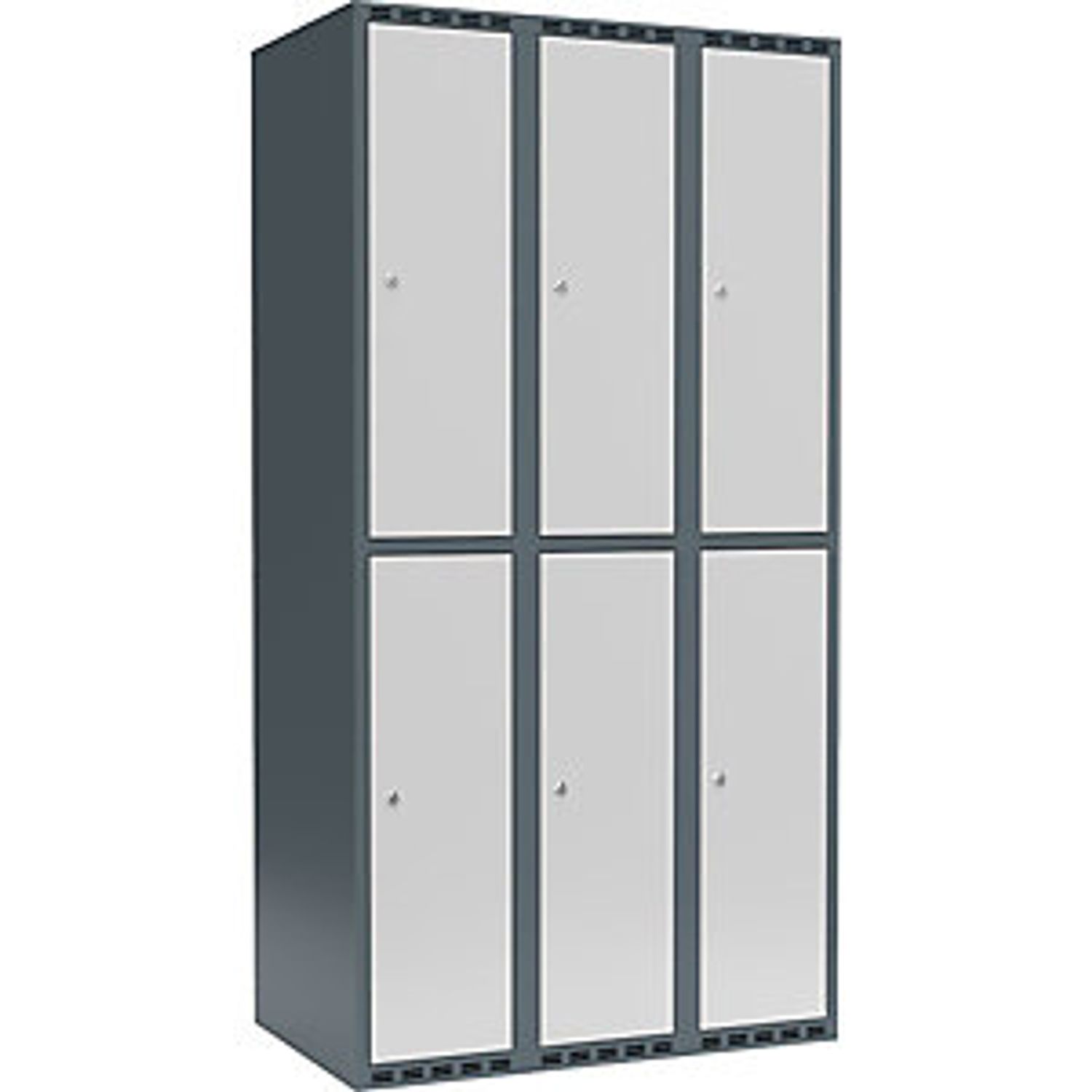 EUROKRAFTpro Classic Plus Bench Seat Clothes Locker 3 Compartments Grey W 1200mm