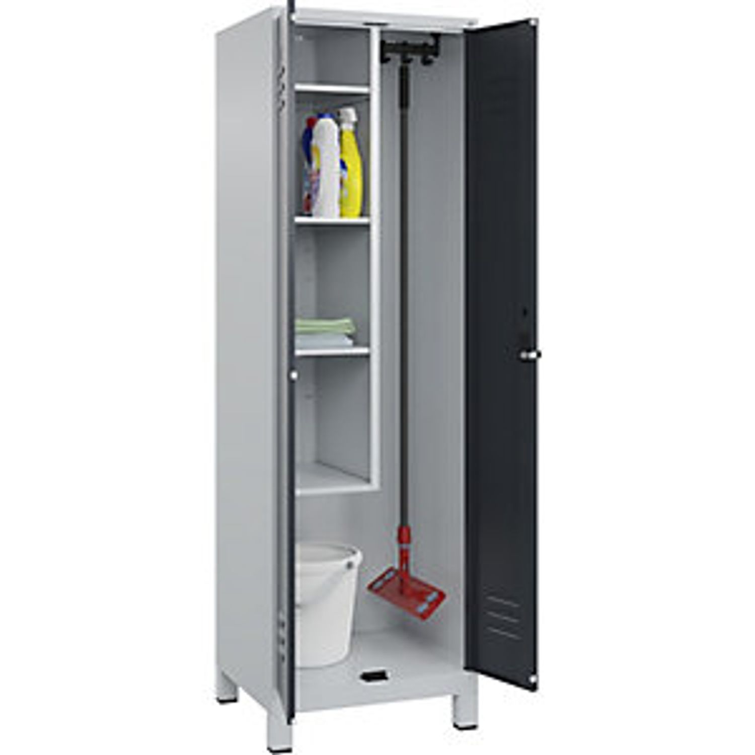 EUROKRAFTpro Classic Plus 5-fold Compartment Locker 3 Compartments Light Grey/re